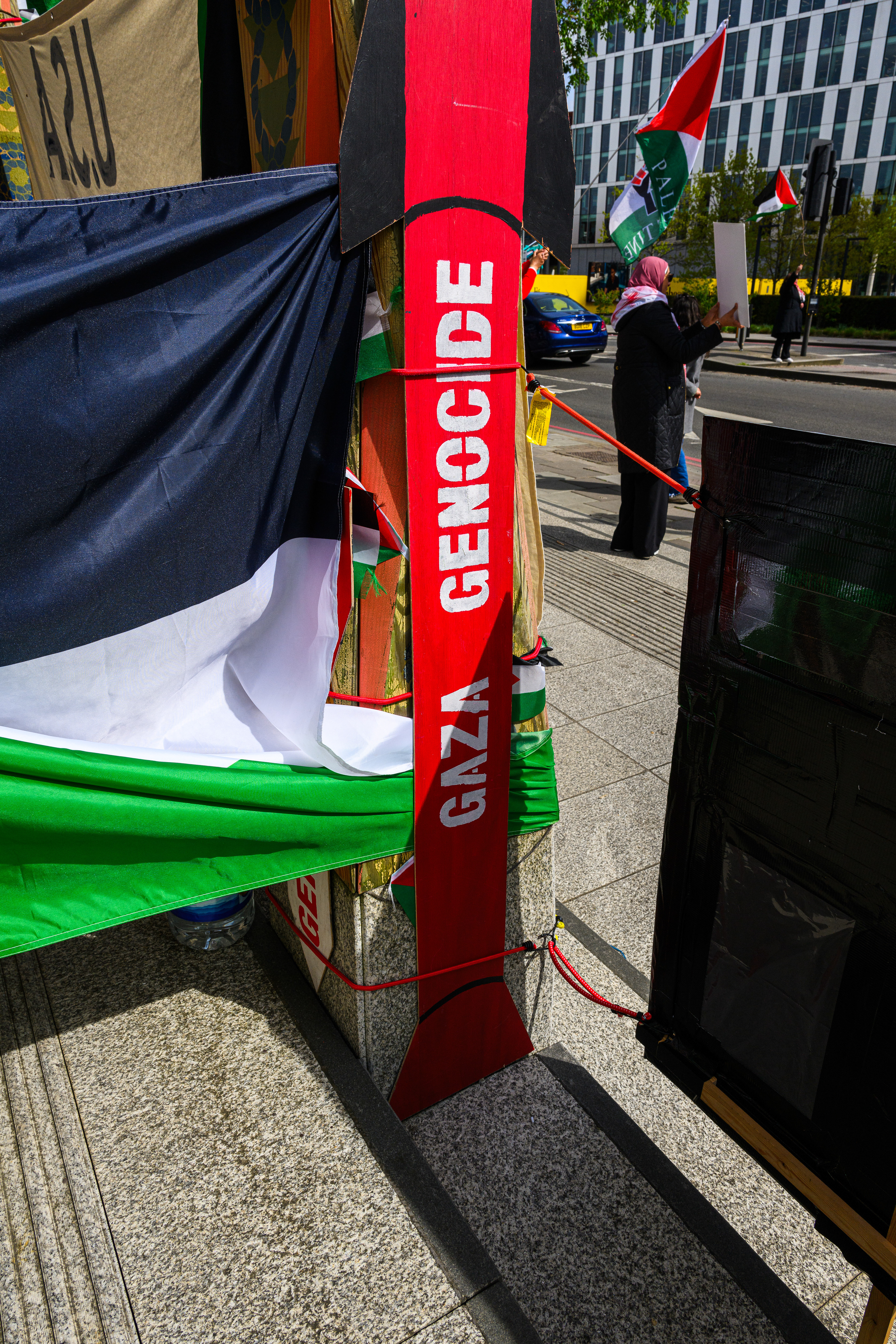 The protesters decorated the camp with posters and banners that clearly explain the reason for the sustained protest.
