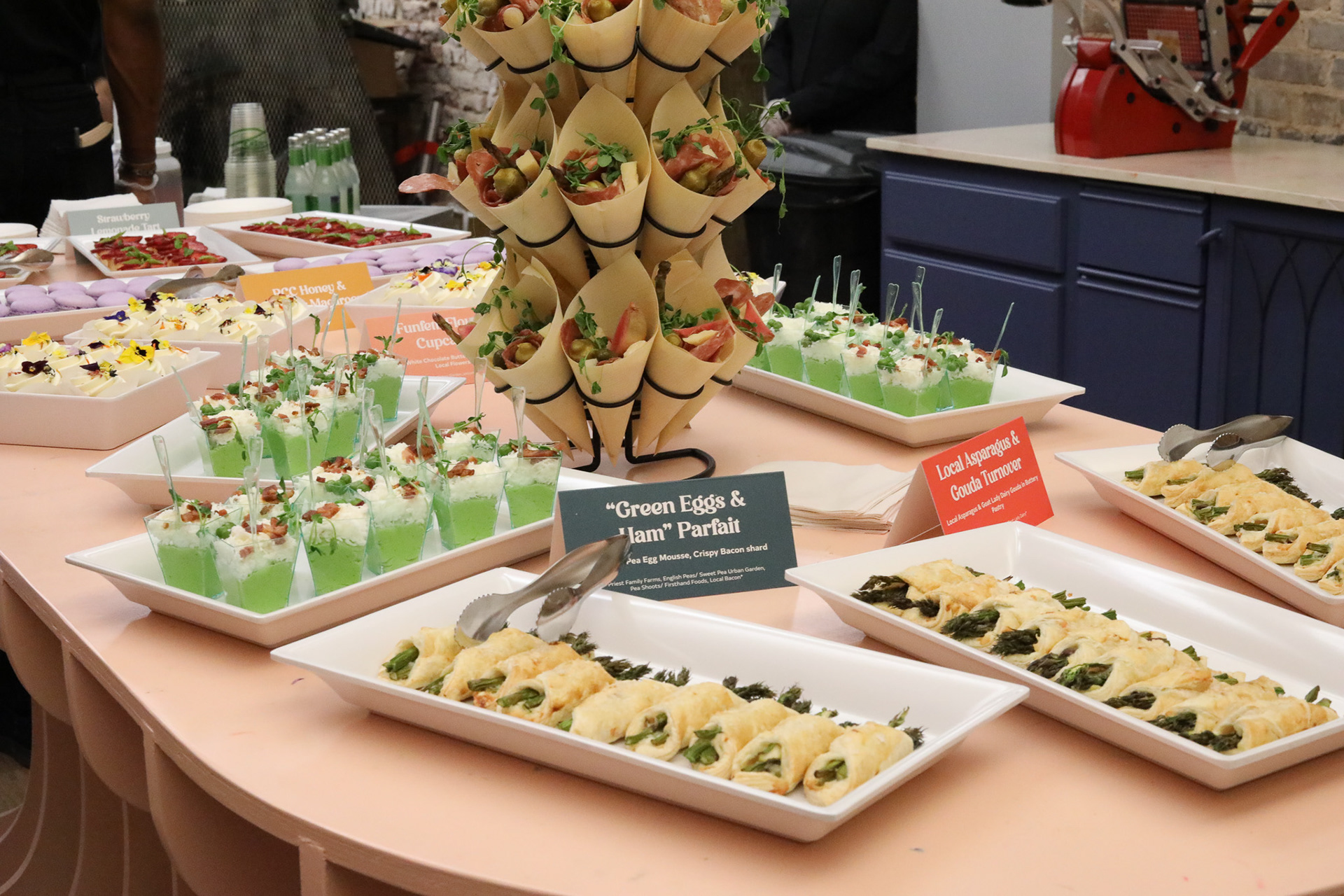 Food Display with custom placards