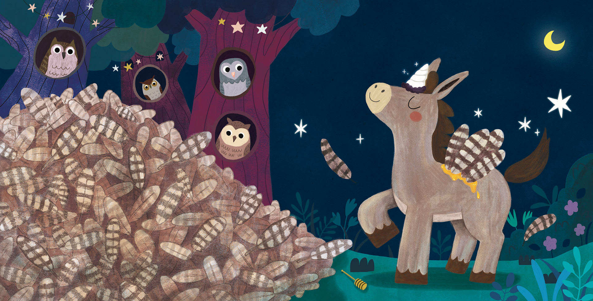 Spread illustration for 나는 유니콘이 될 테야 | | Written by Subin Kim | Published by Guleum Dongmu