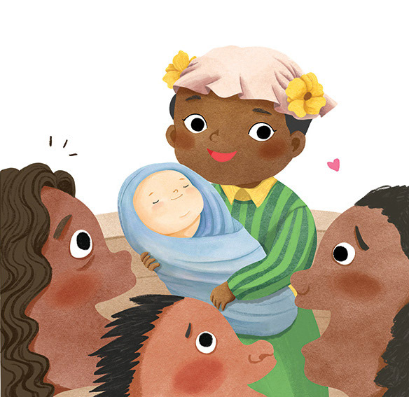 Inner Spread Illustration for Betsey Stockton written by Laura Caputo-Wickham, The Goodbook Company