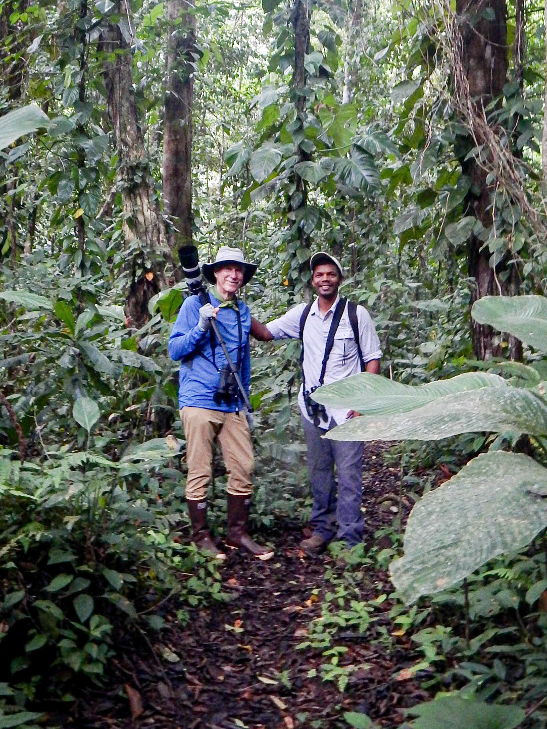 Nick and Miguel on the forest trail.