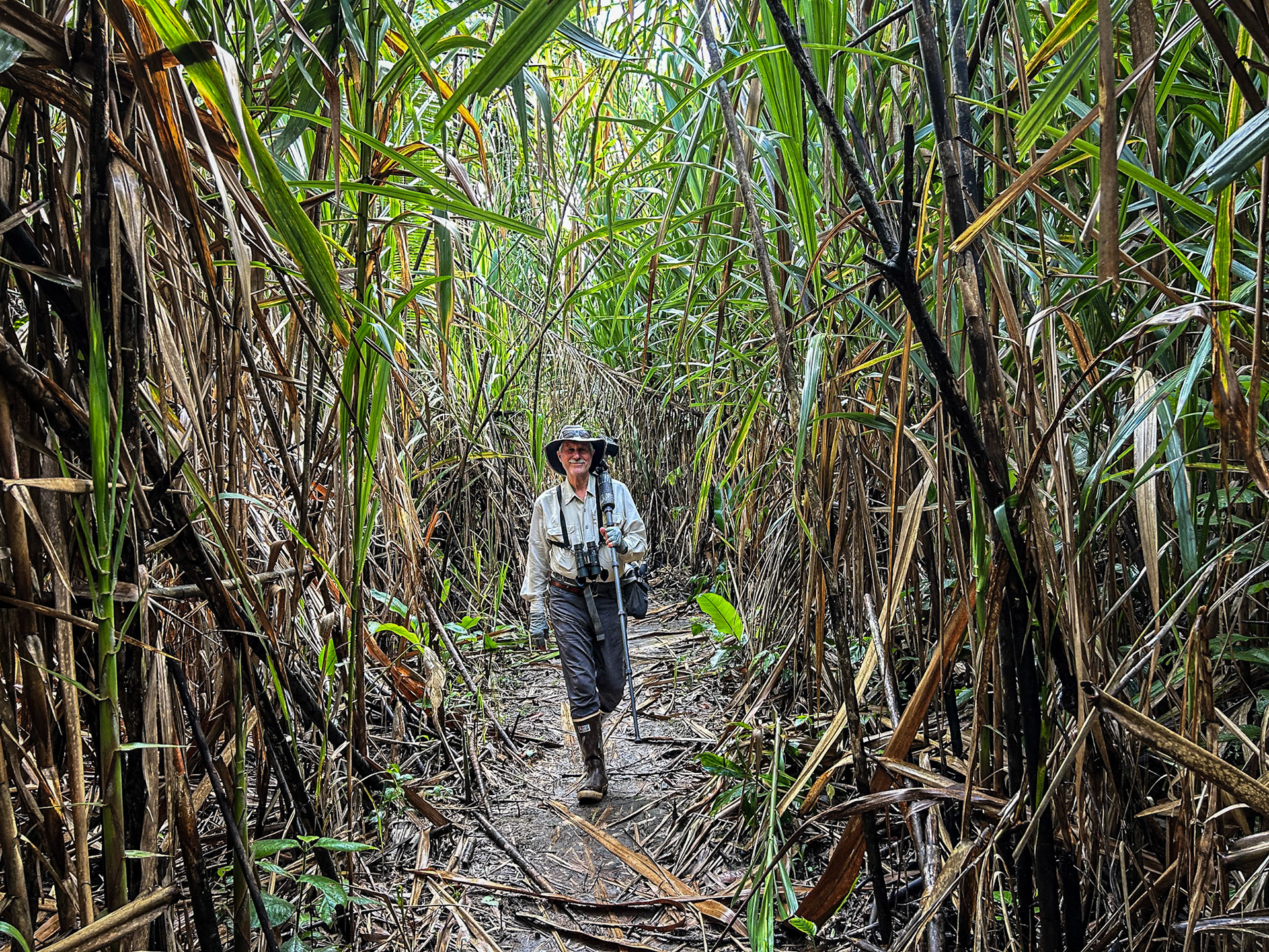 Nick on path to/from Sani Lodge Kayak dock