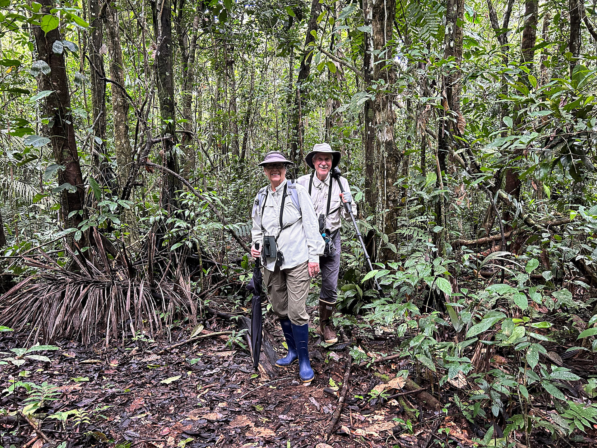 Bushwacking through the forest looking for the Manikin.