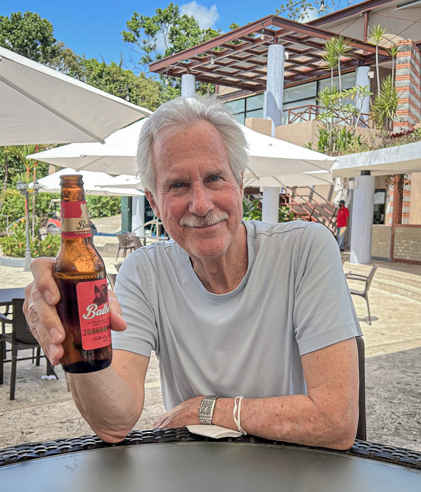 Nick celebrating with a refreshing "get-out-of-quarantine" Balboa.