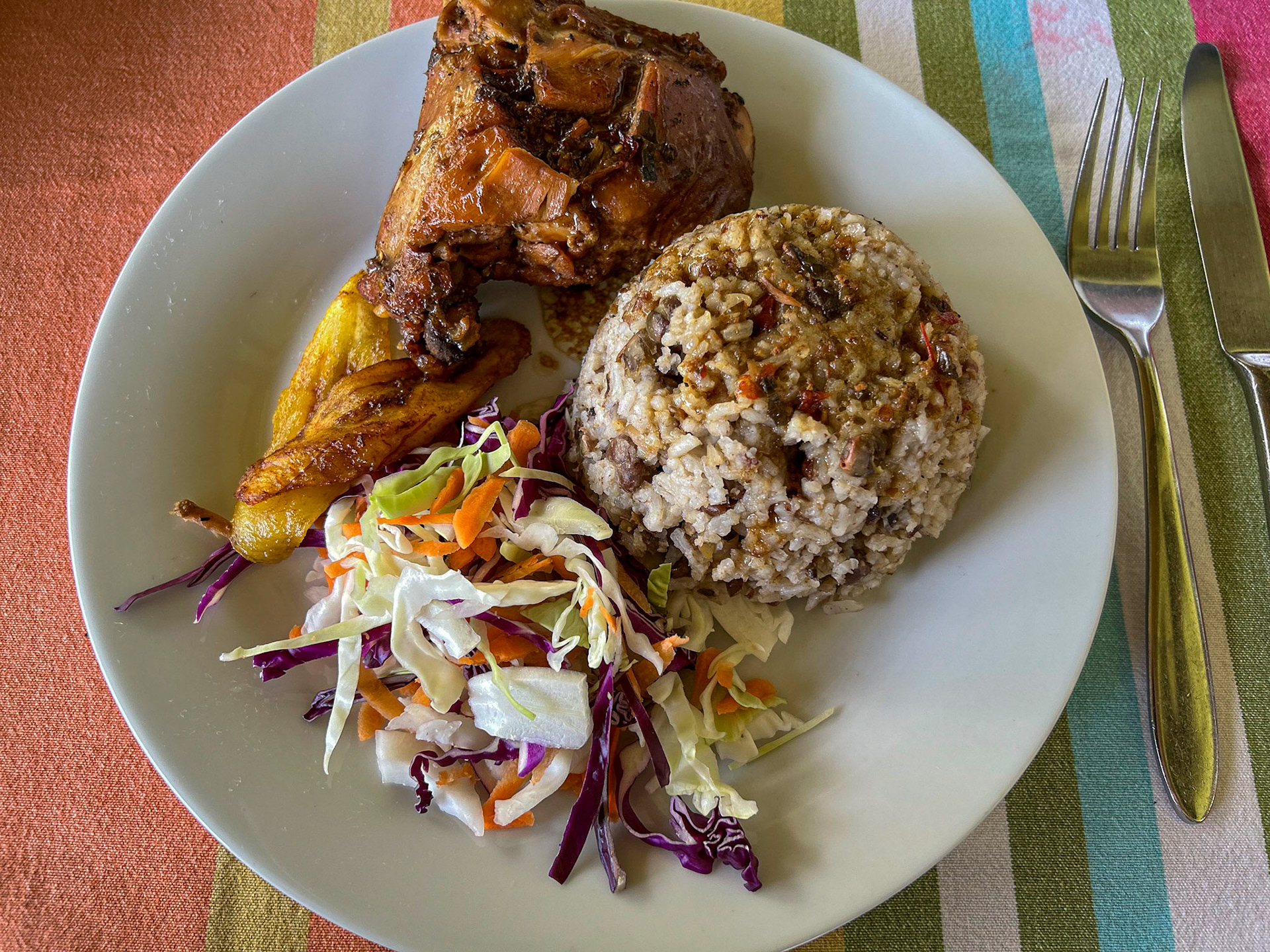 Basic (and delicious) food at Tranquilo Bay