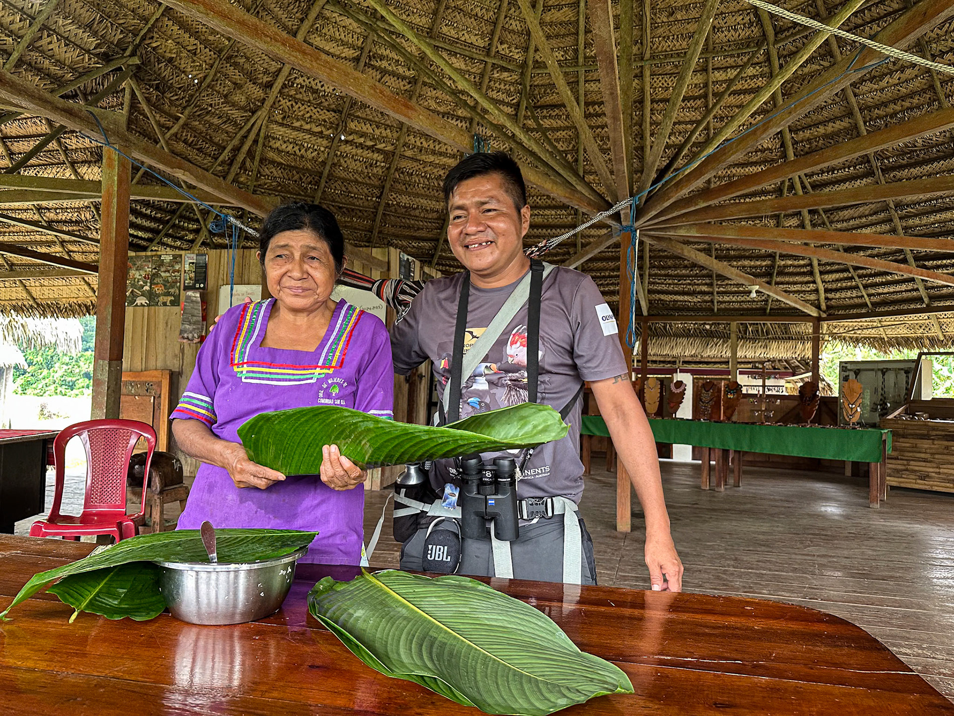 Carlos (our guide) &amp; his mother at Sani Warmi