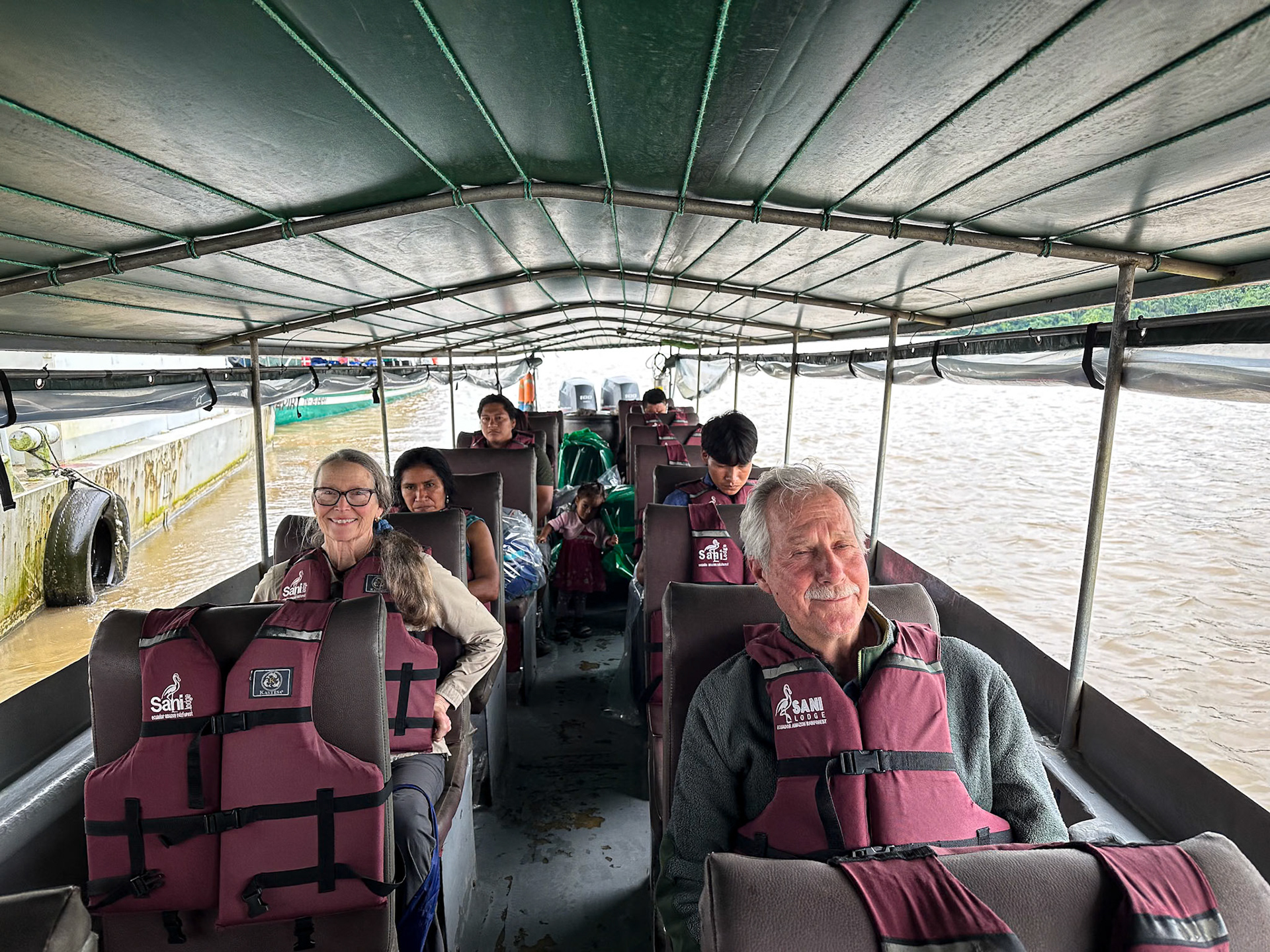 The motorized launch to Sani Lodge