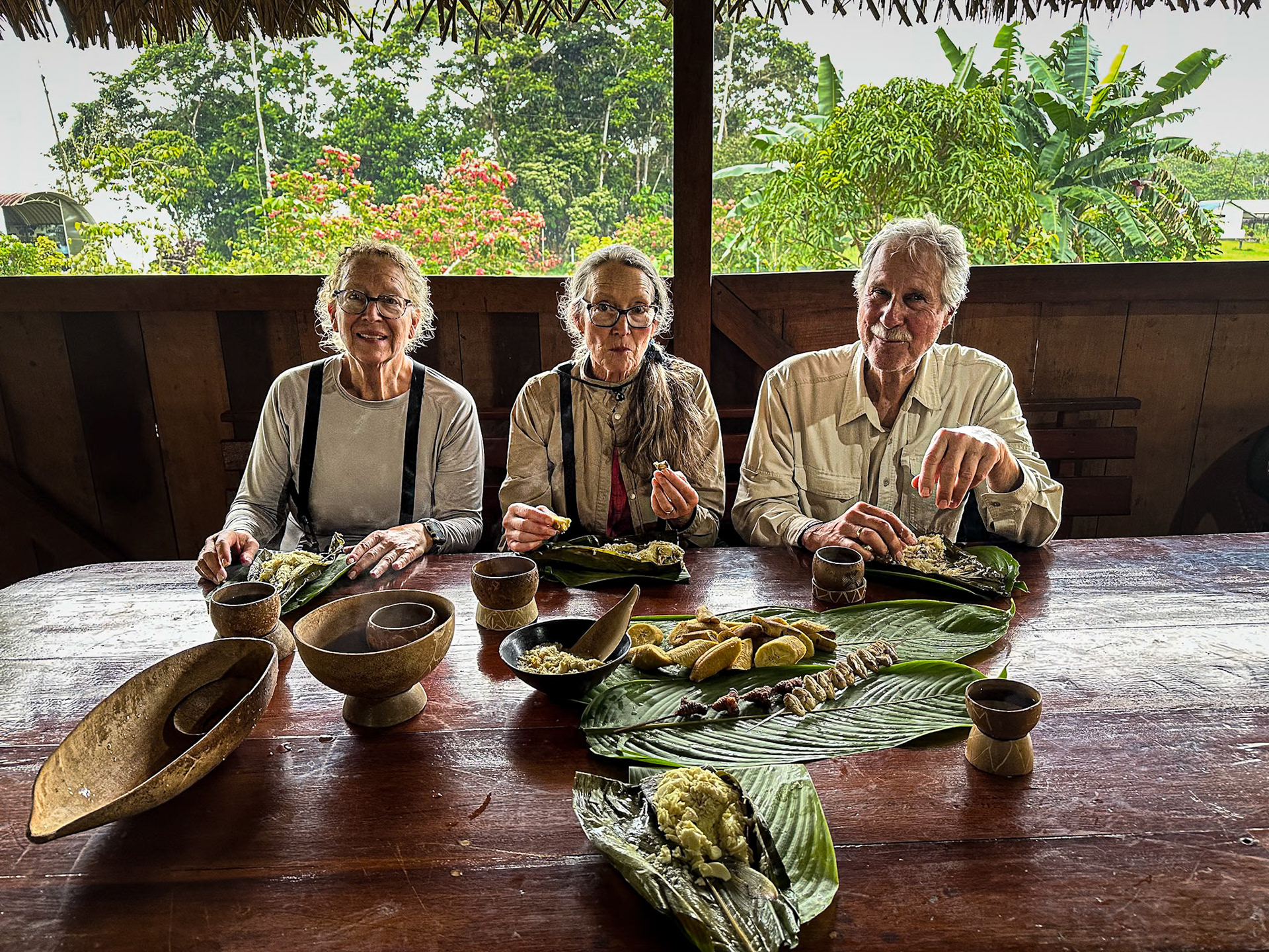 Eating lunch at Sani Warmi Village