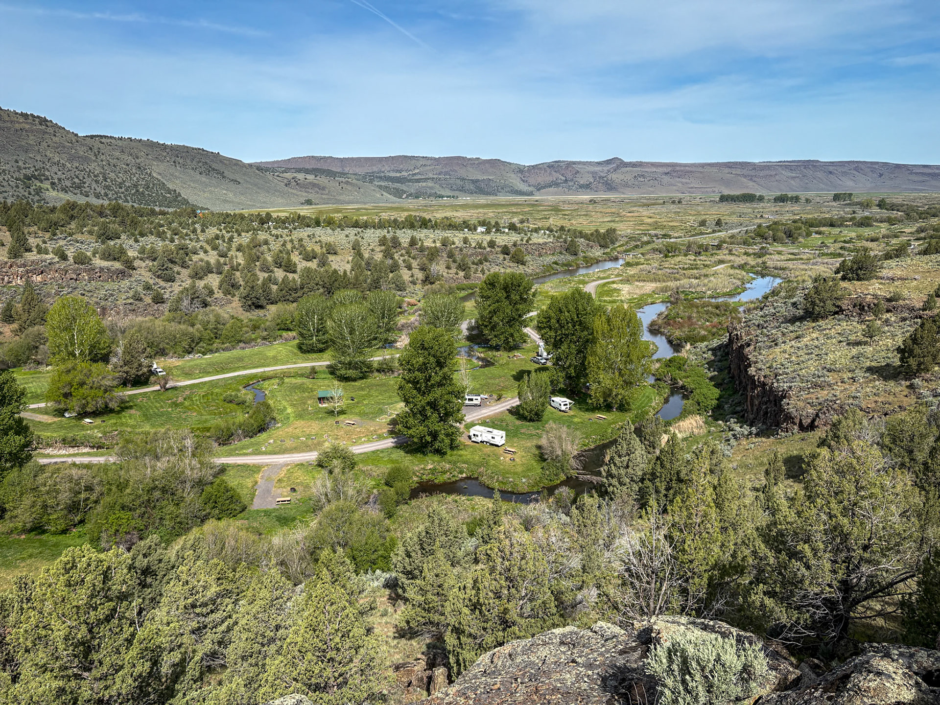 Pagesprings Campground from atop the Wilderness Trail