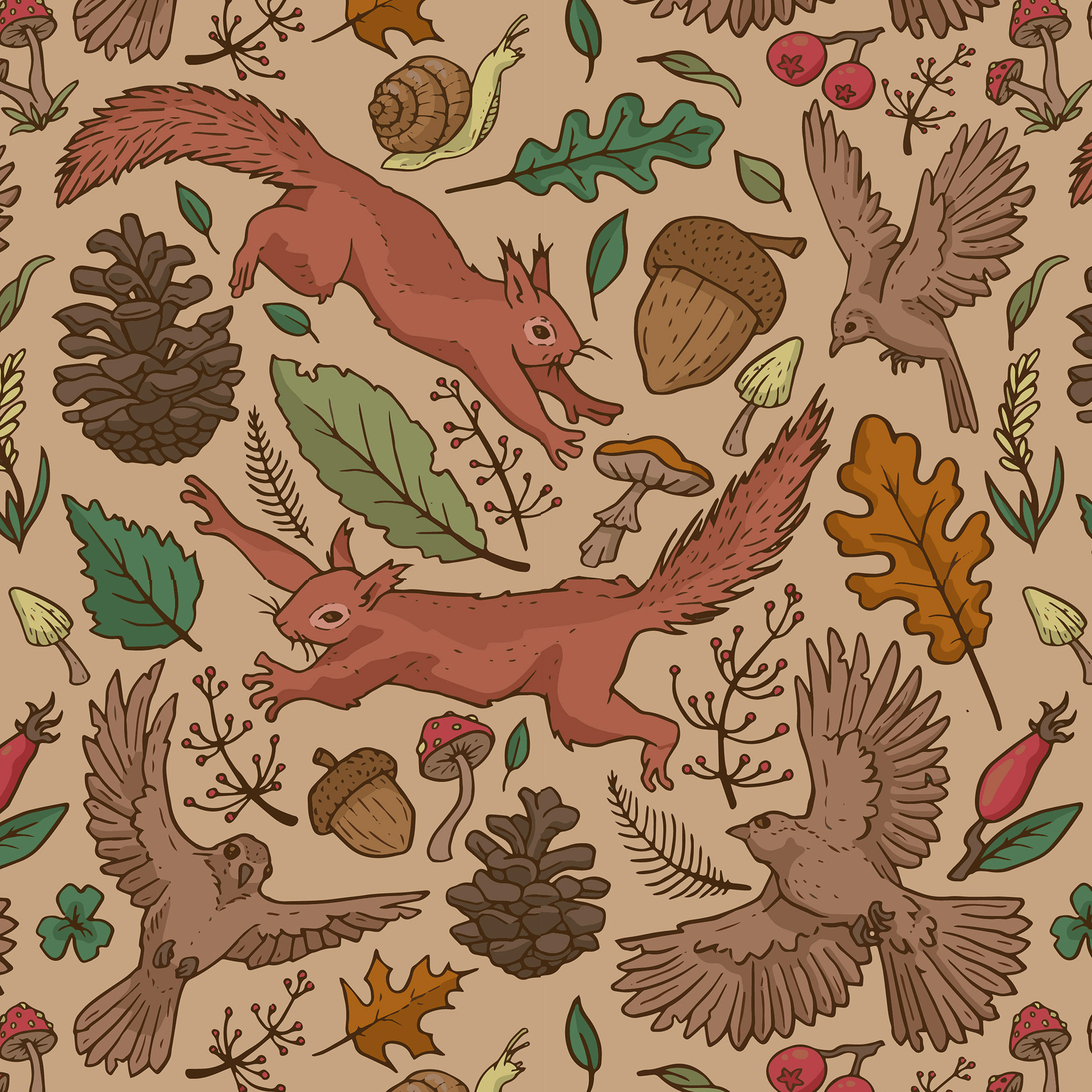 Squirrel Pattern, Julie Kitzes, 2020
