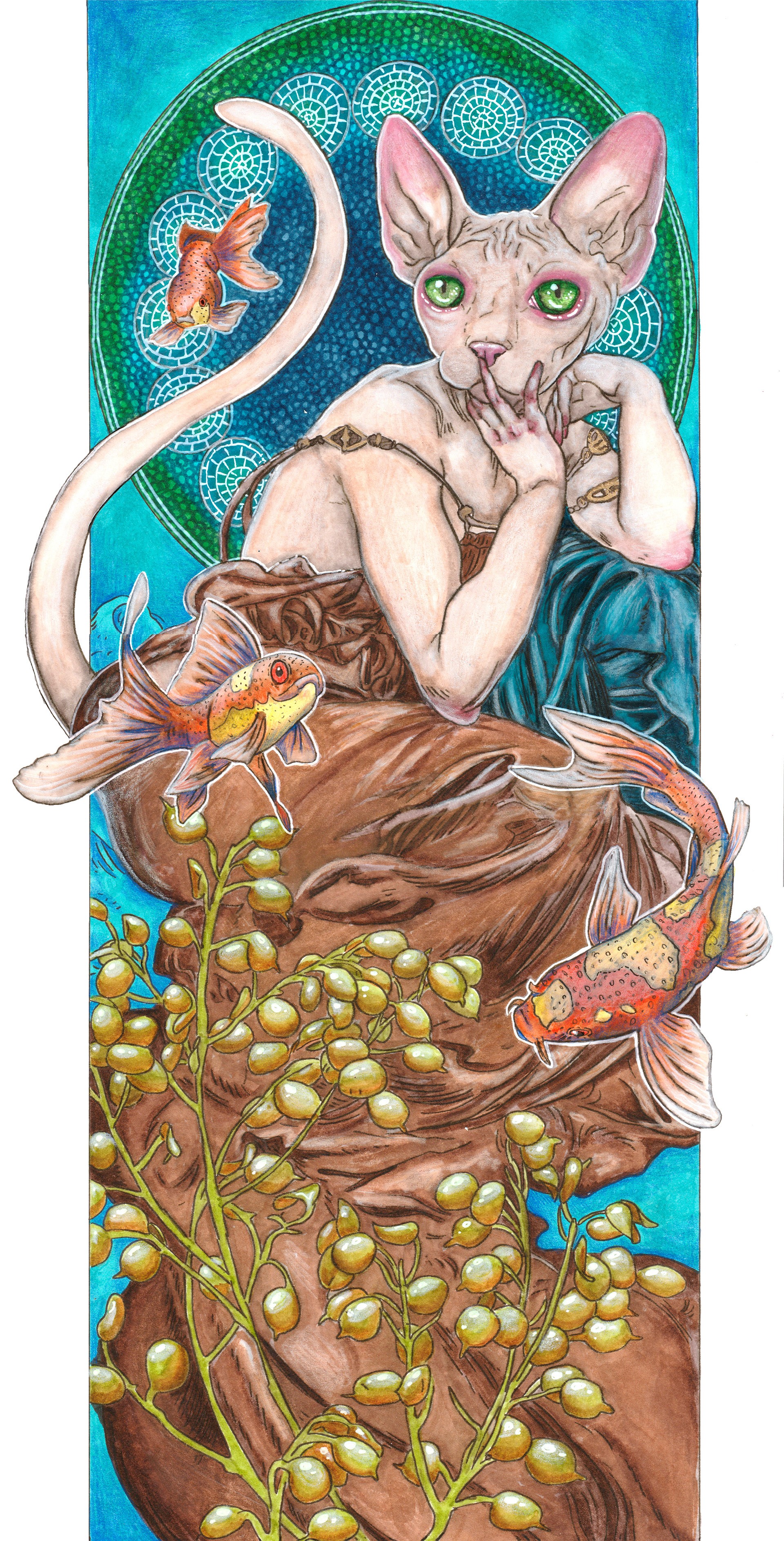Art Nouveau Cat, Julie Kitzes, 2019