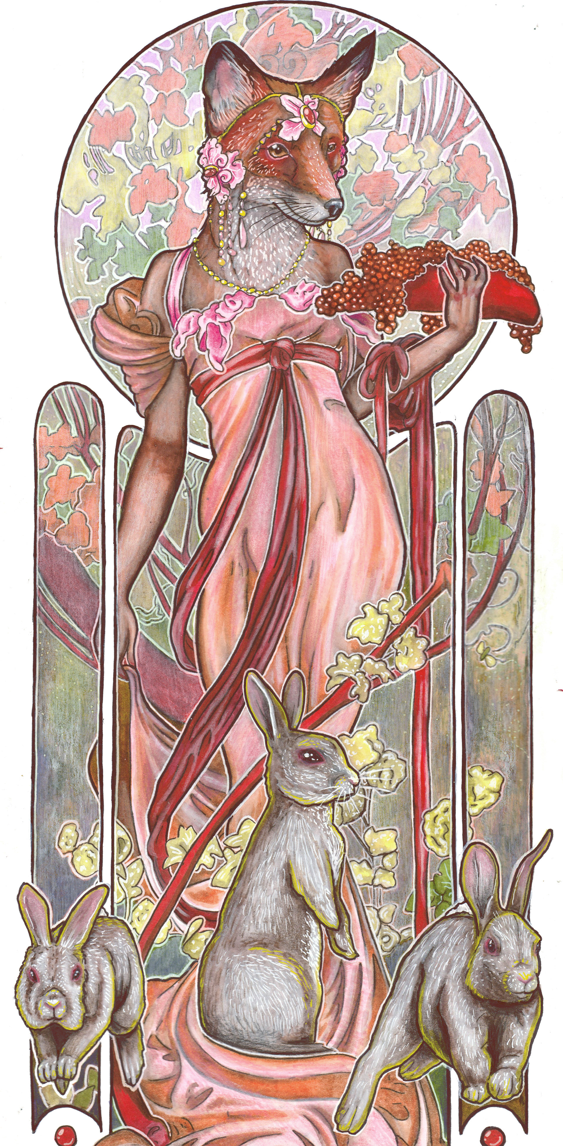 Art Nouveau Fox, Julie Kitzes, 2019