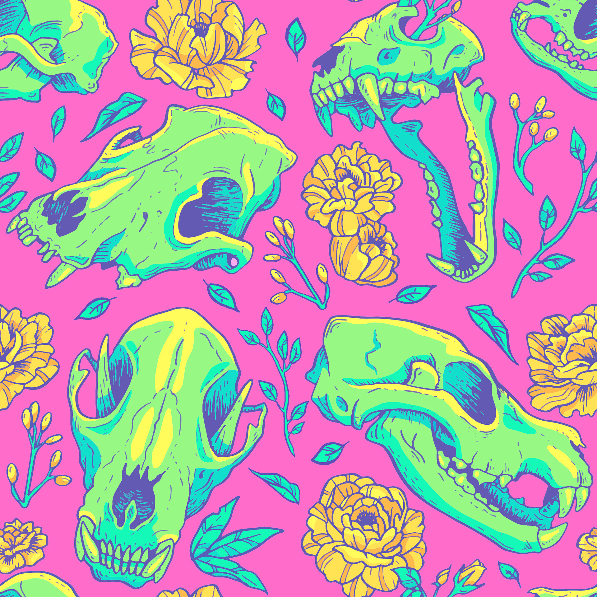 Canine Skull Pattern, Julie Kitzes, 2020