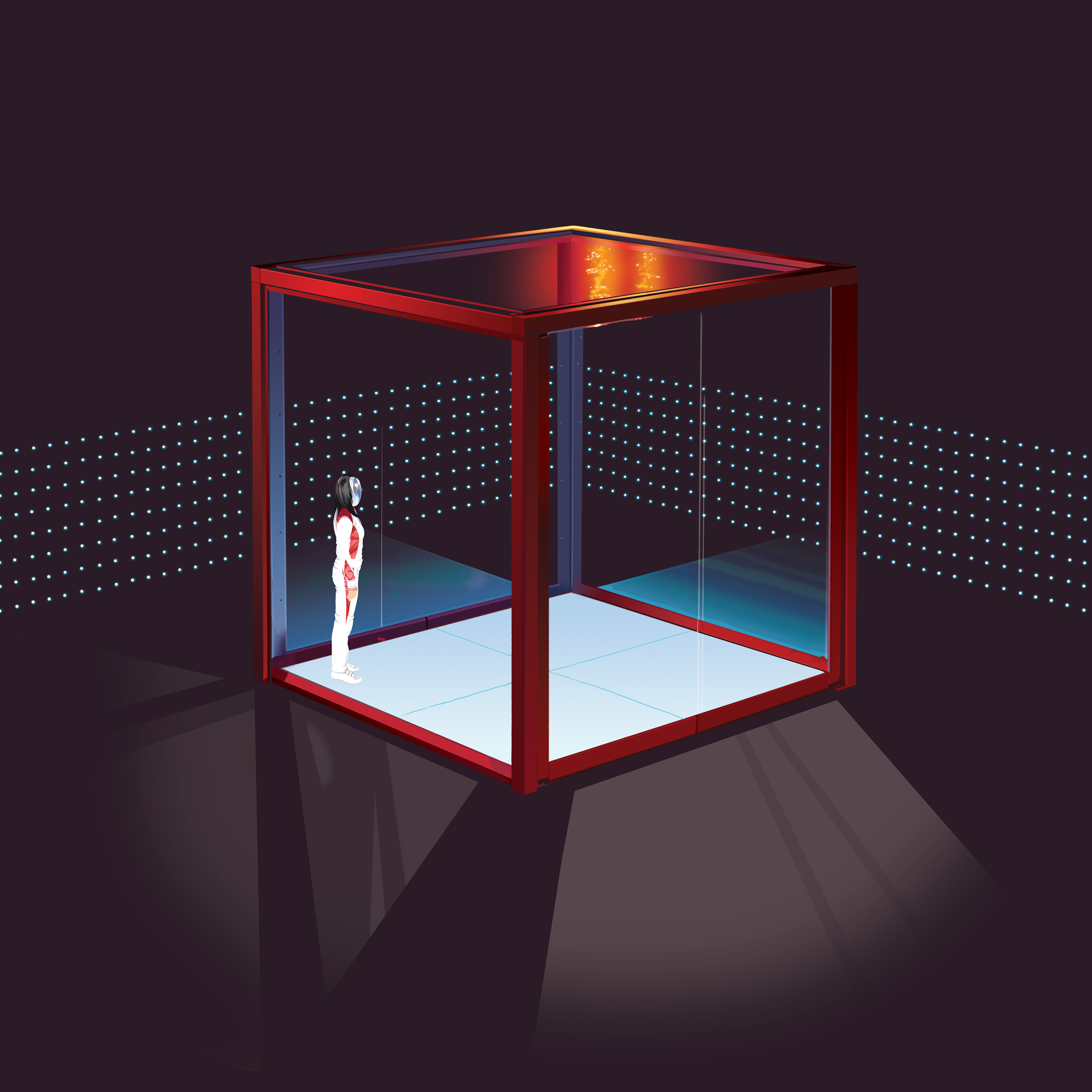 Кубометр помещения. Куб Менара. Стеклянный куб с подсветкой. Трёхмерный куб. Куб в пространстве.