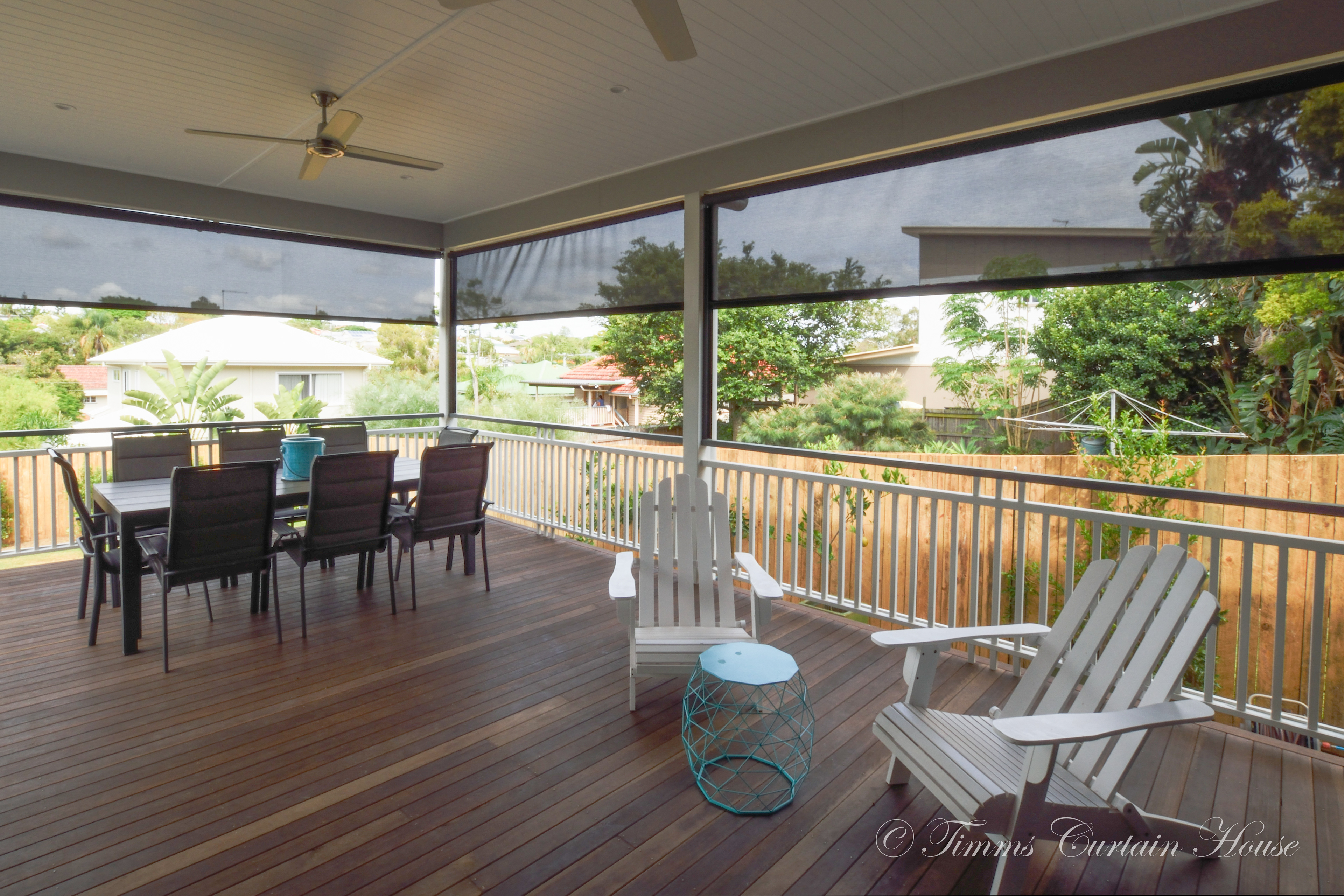 Straight drop hand operated blinds