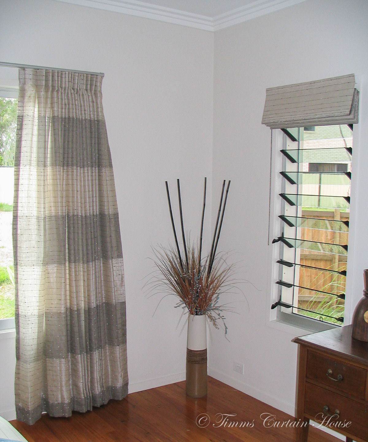 Complimentary fabrics for sheer and roman