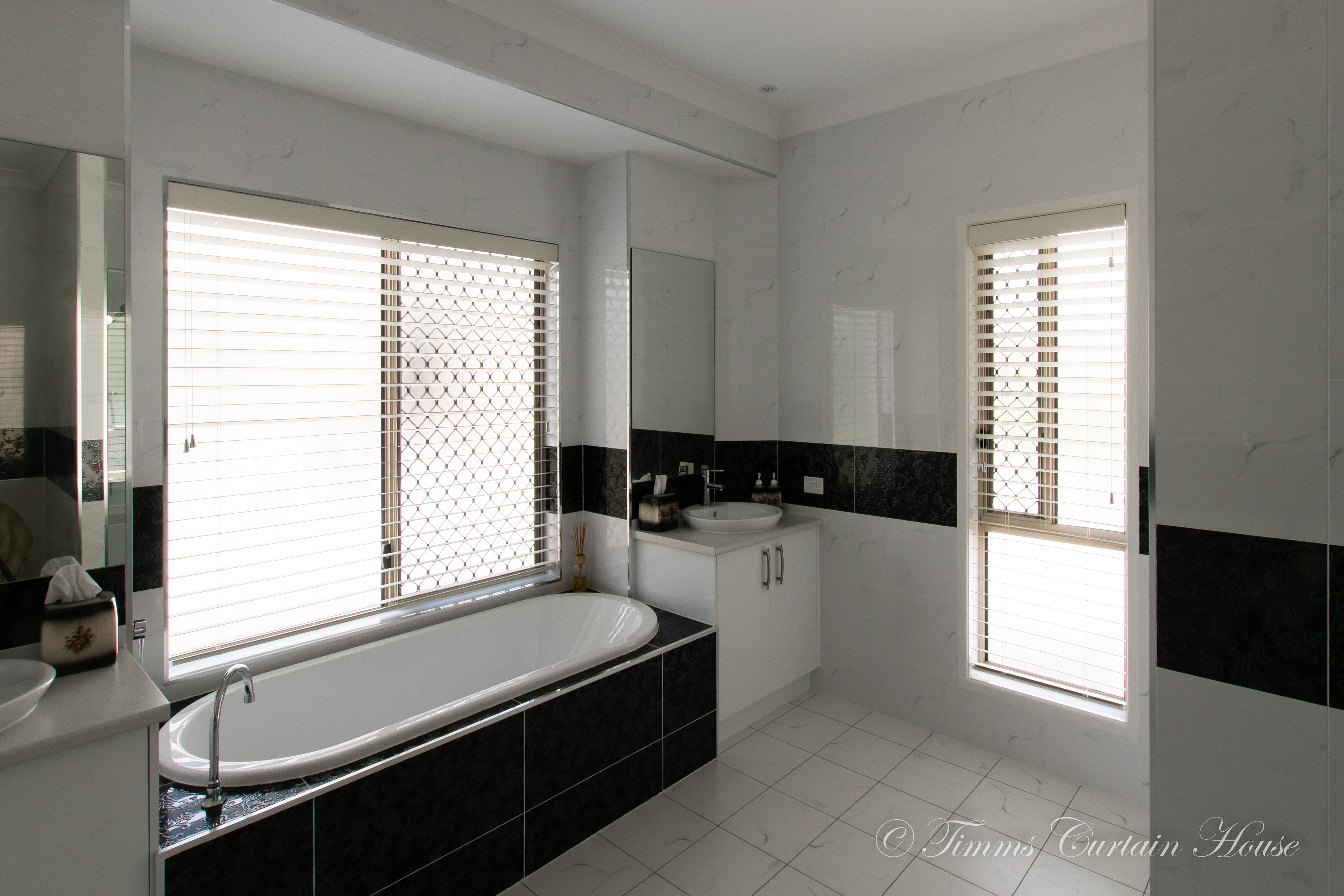 White eco blinds in bathroom