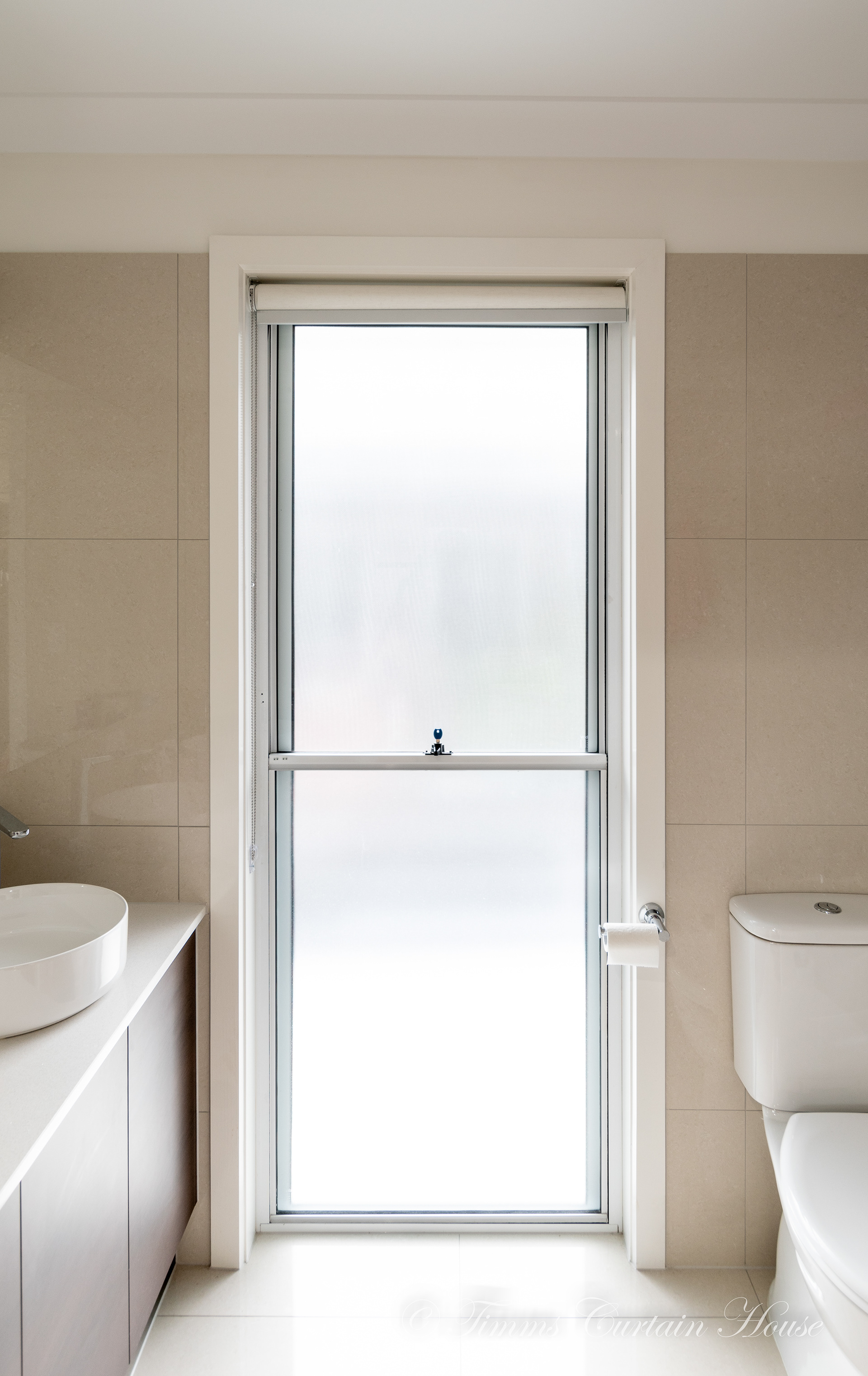 Translucent roller over Invisi Gard Privacy window