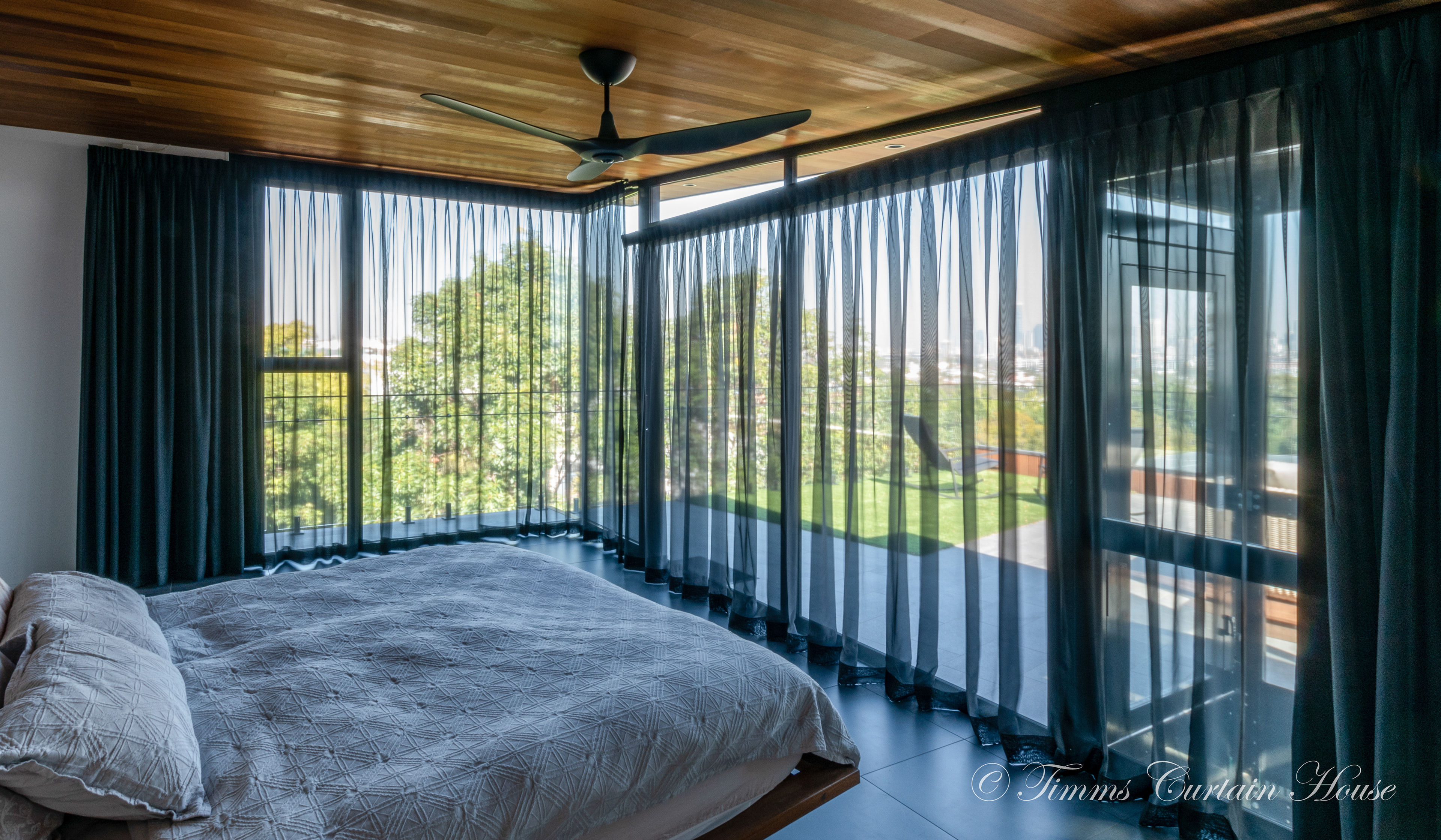 DPP sheers from sloped ceiling