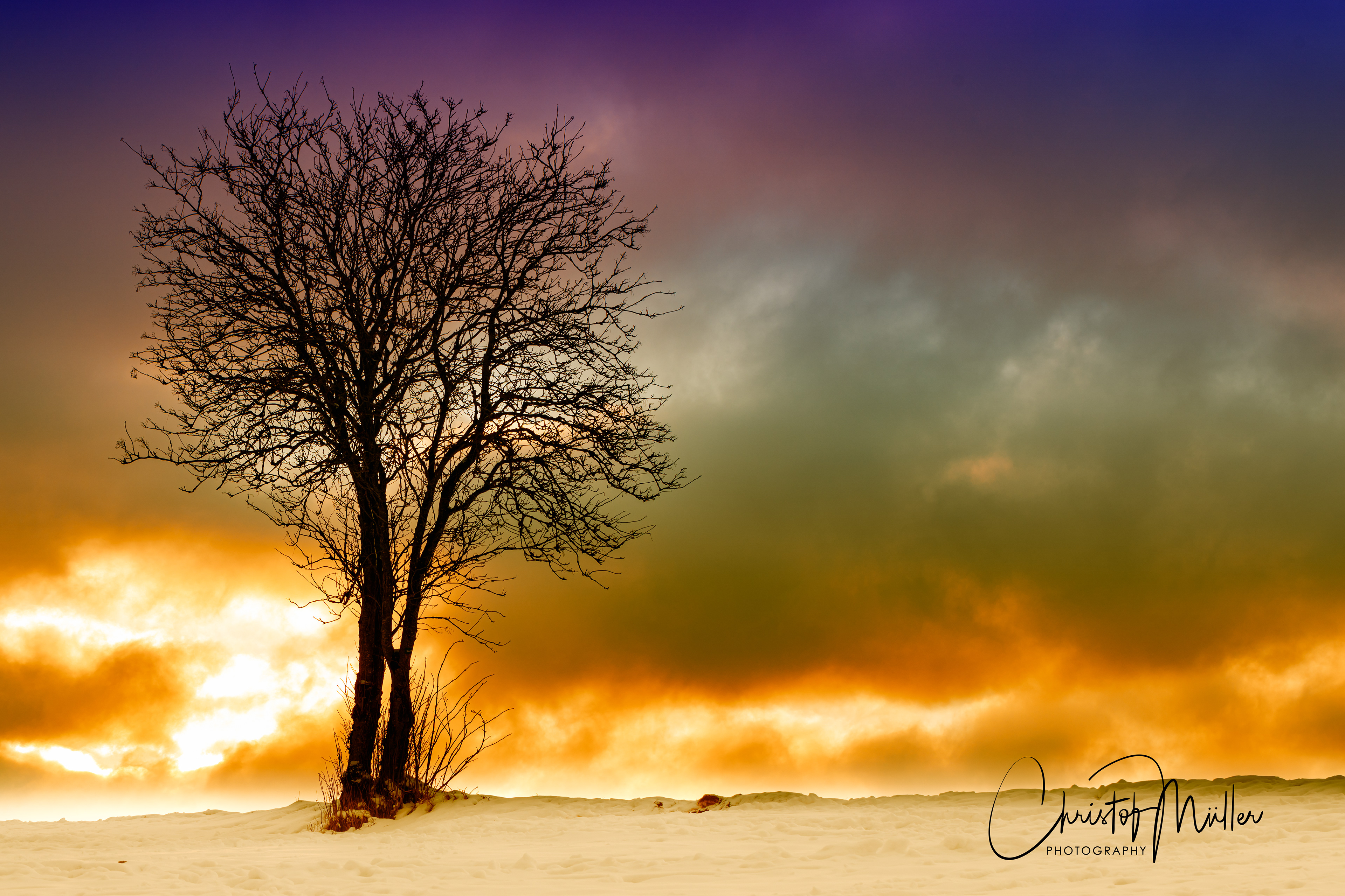 Dramatic winter atmosphere in Luxembourg