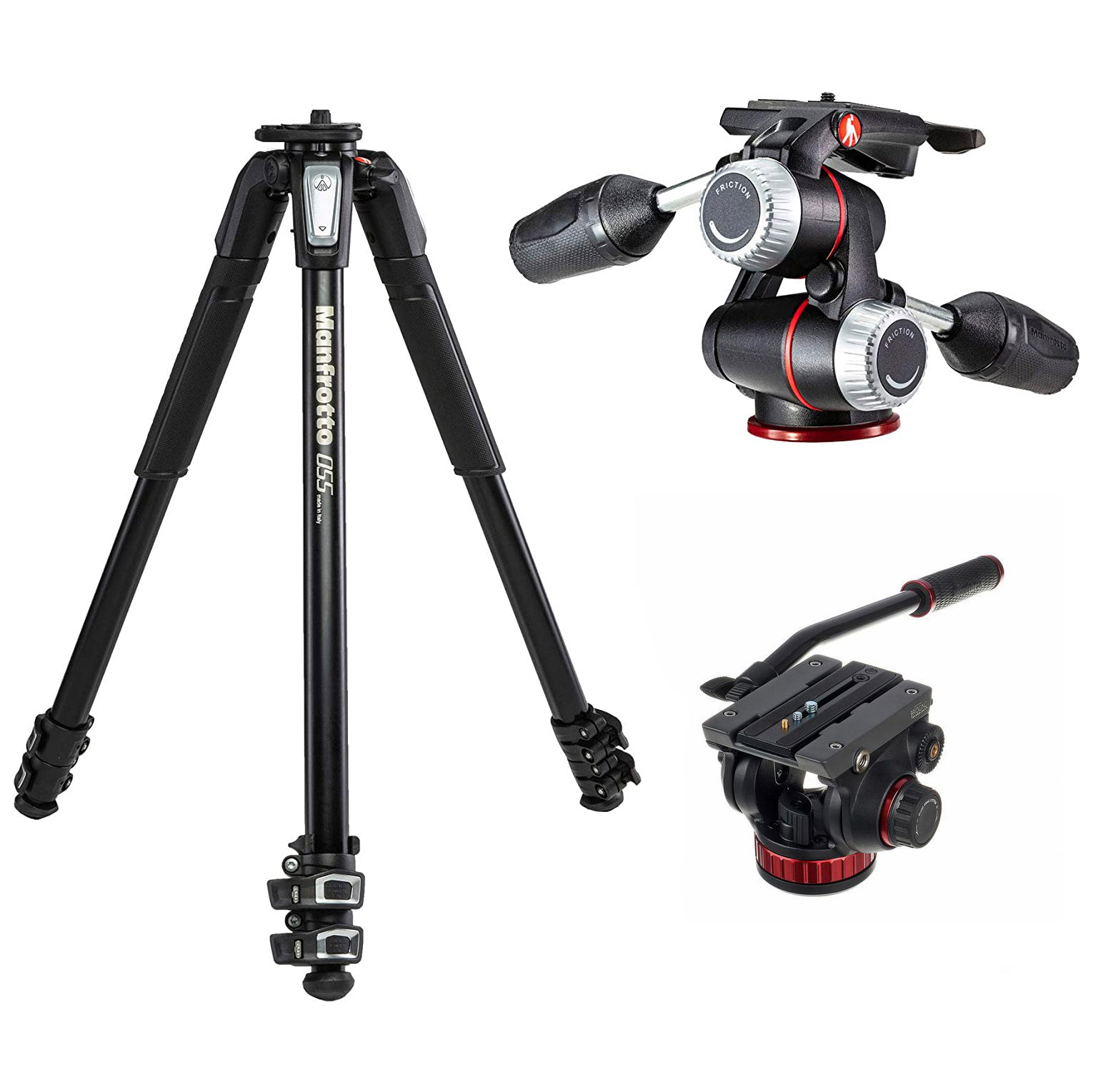 TRIPODE MANFROTTO 055, CABEZA 200PL PARA FOTOGRAFÍA O CABEZA 502 PARA VIDEO / Q400