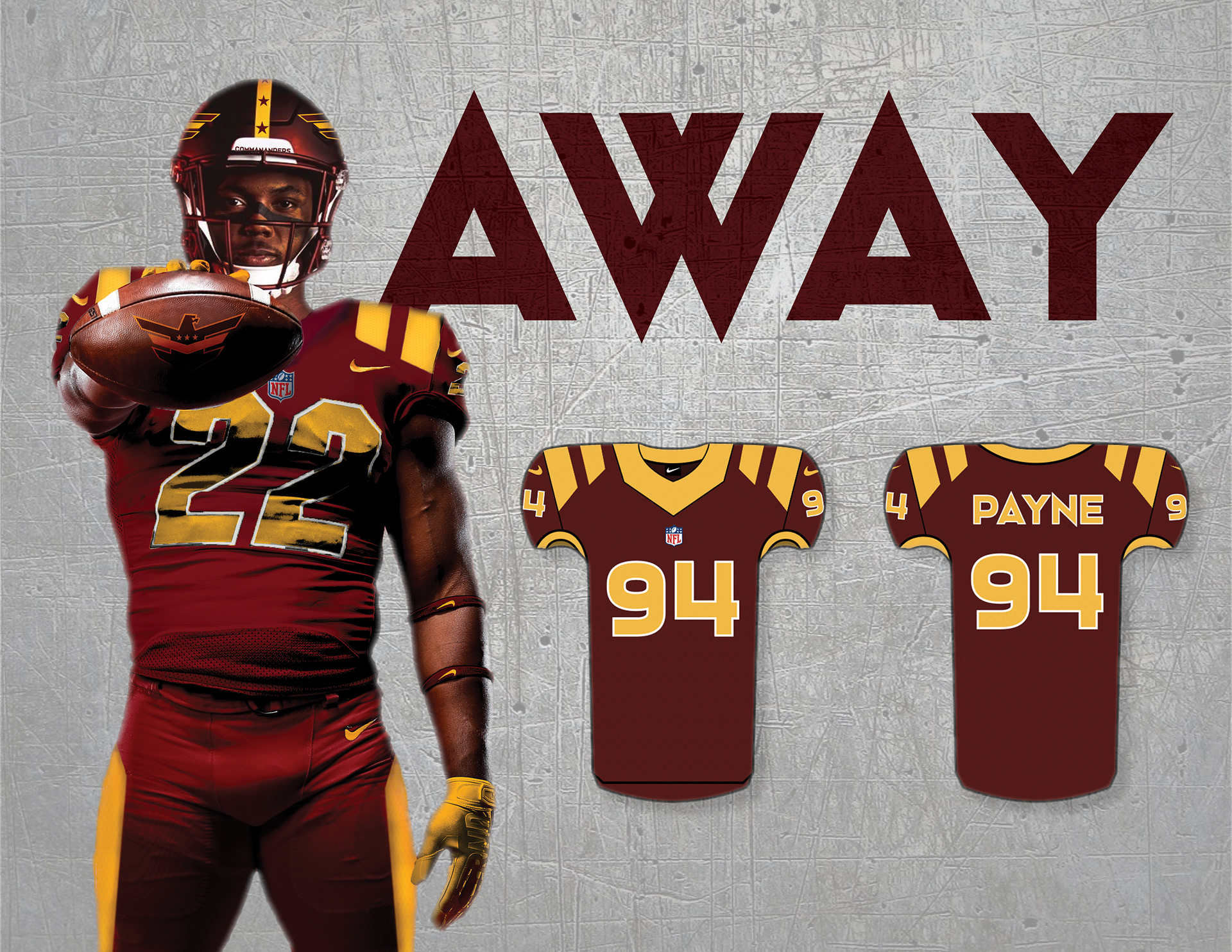 The Washington Commanders Away Uniform - Photoshop & Illustrator