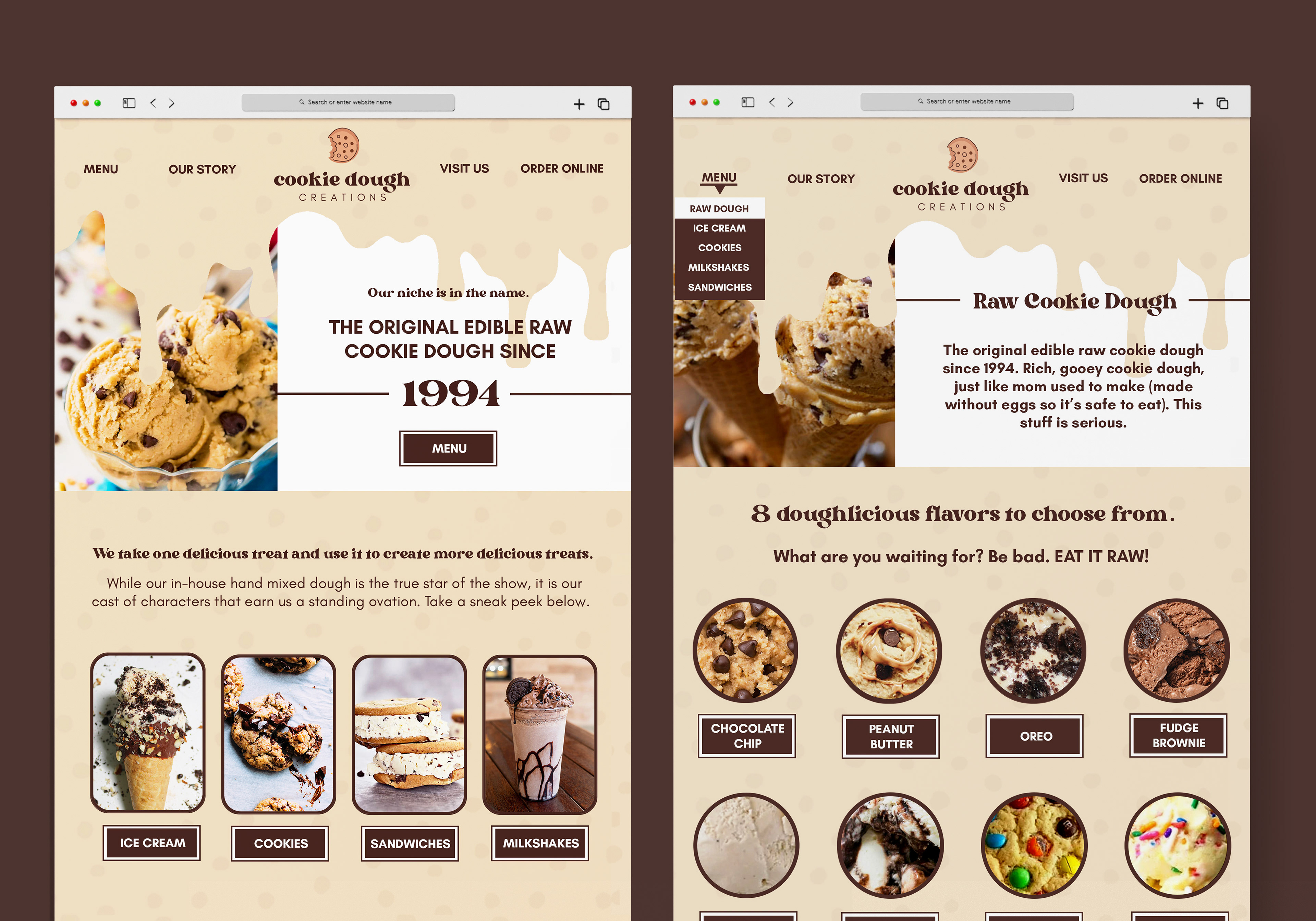 Landing Page & Menu Website Mockup - Photoshop