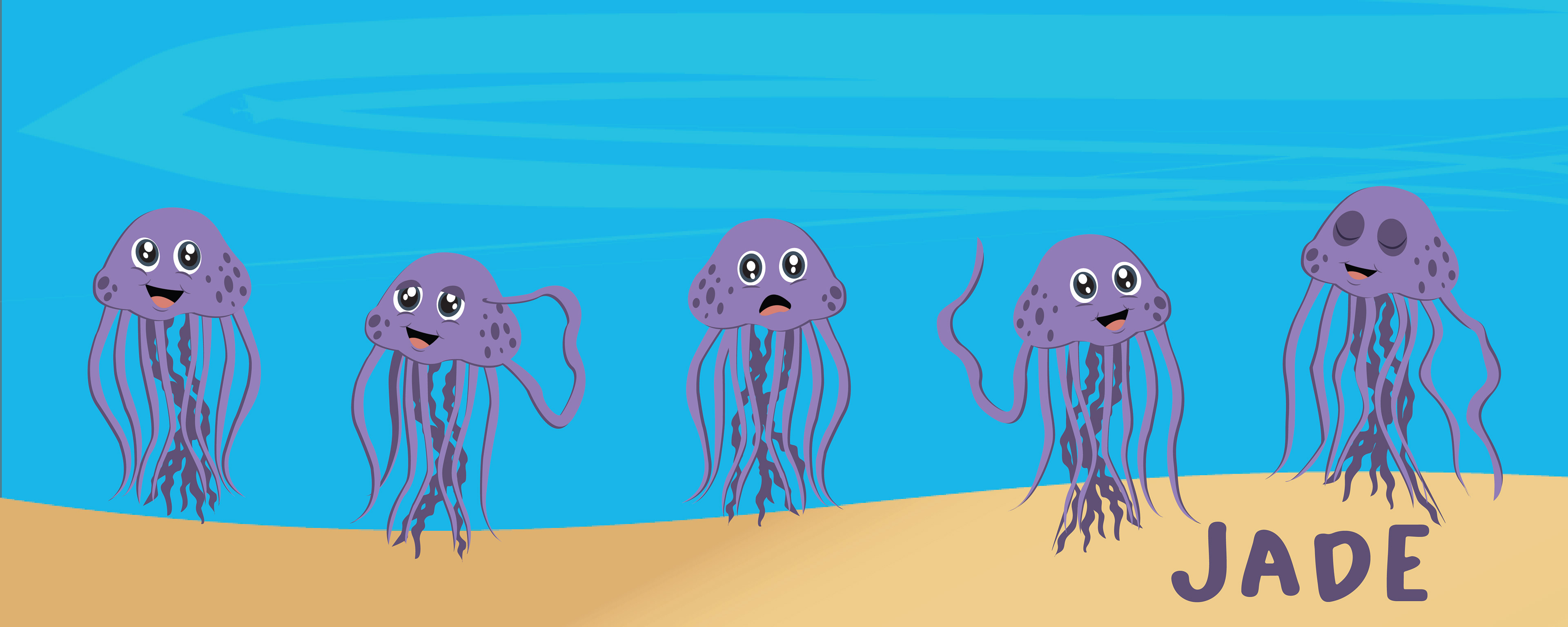 "Tiny Turtle, Big Ocean" Book Project Characters: Jade - Illustrator