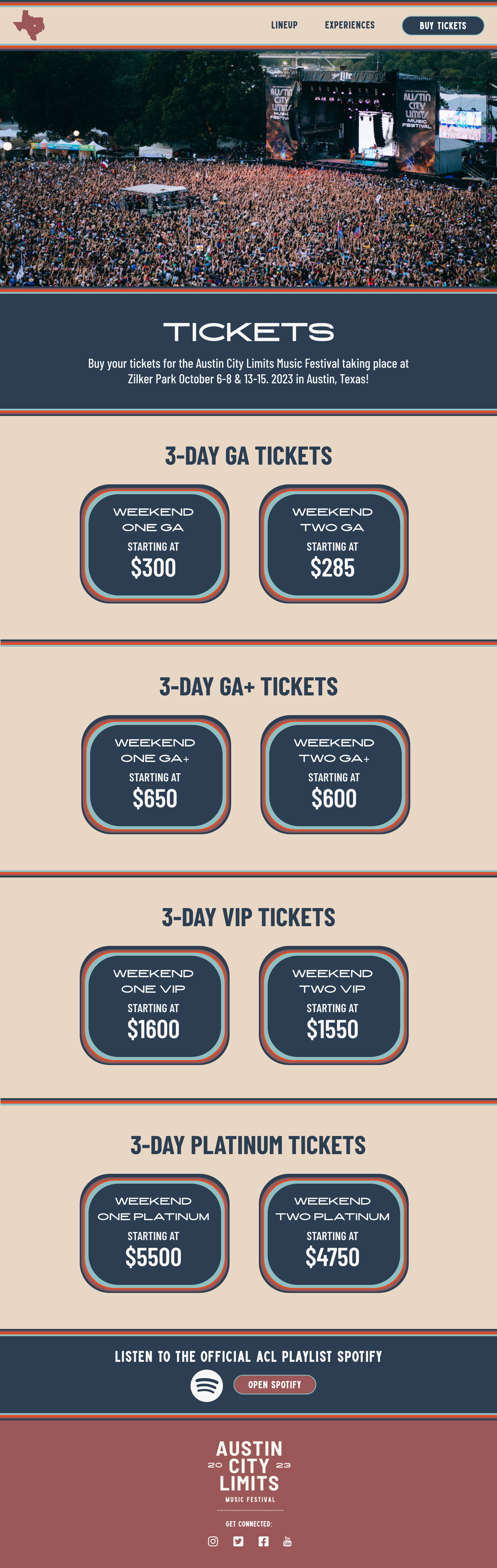 Desktop Buy Tickets Page - XD