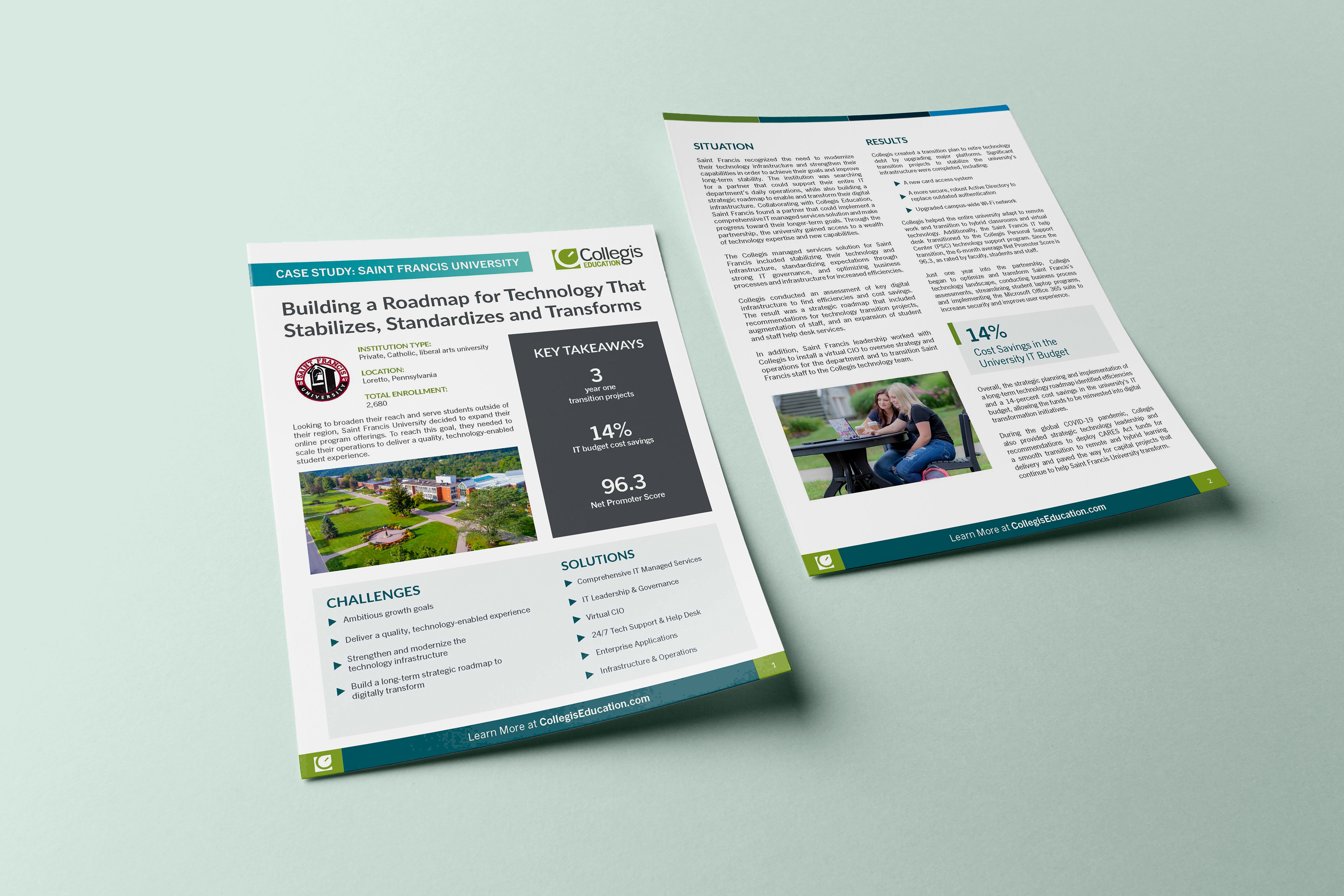 Case Study Template to be used for future case studies and printed for the NACUBO Trade Show - InDesign
