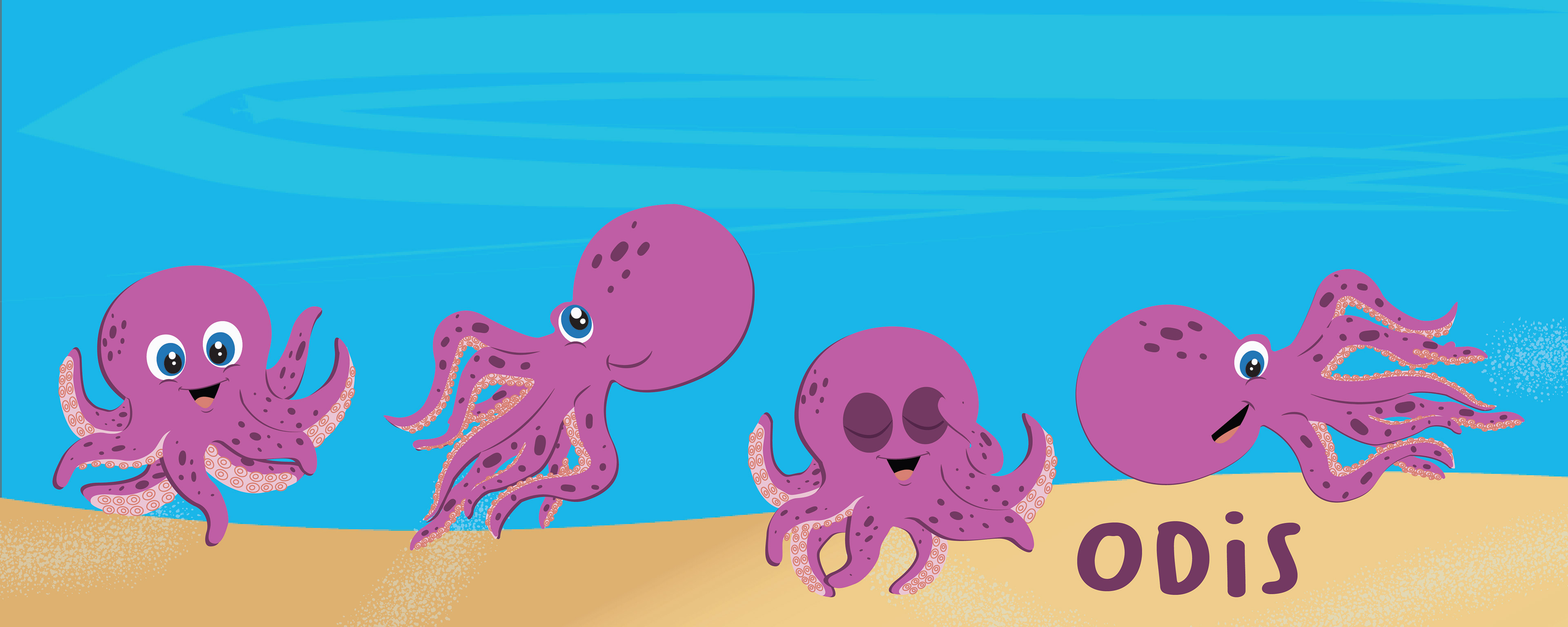 "Tiny Turtle, Big Ocean" Book Project Characters: Odis - Illustrator