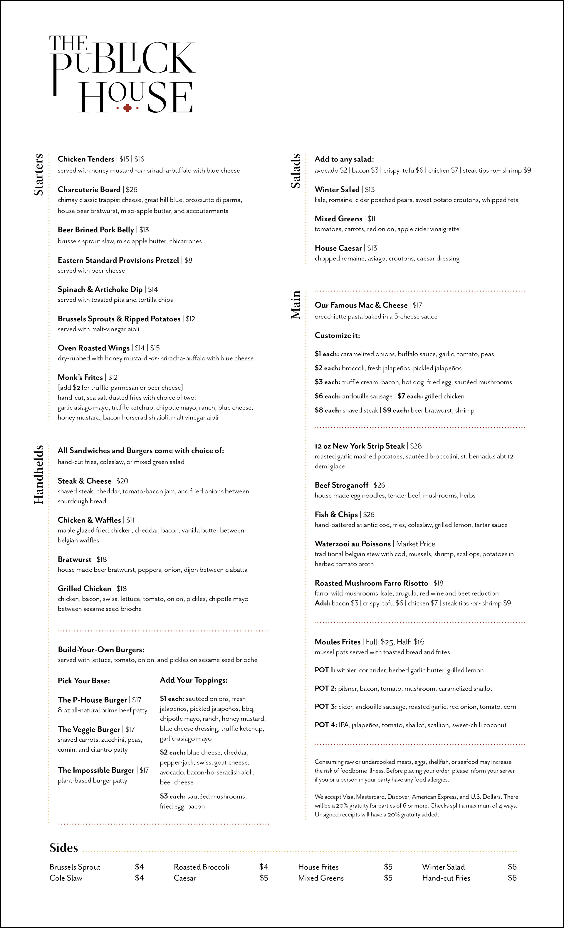 The Publick House - Menu (Revised)