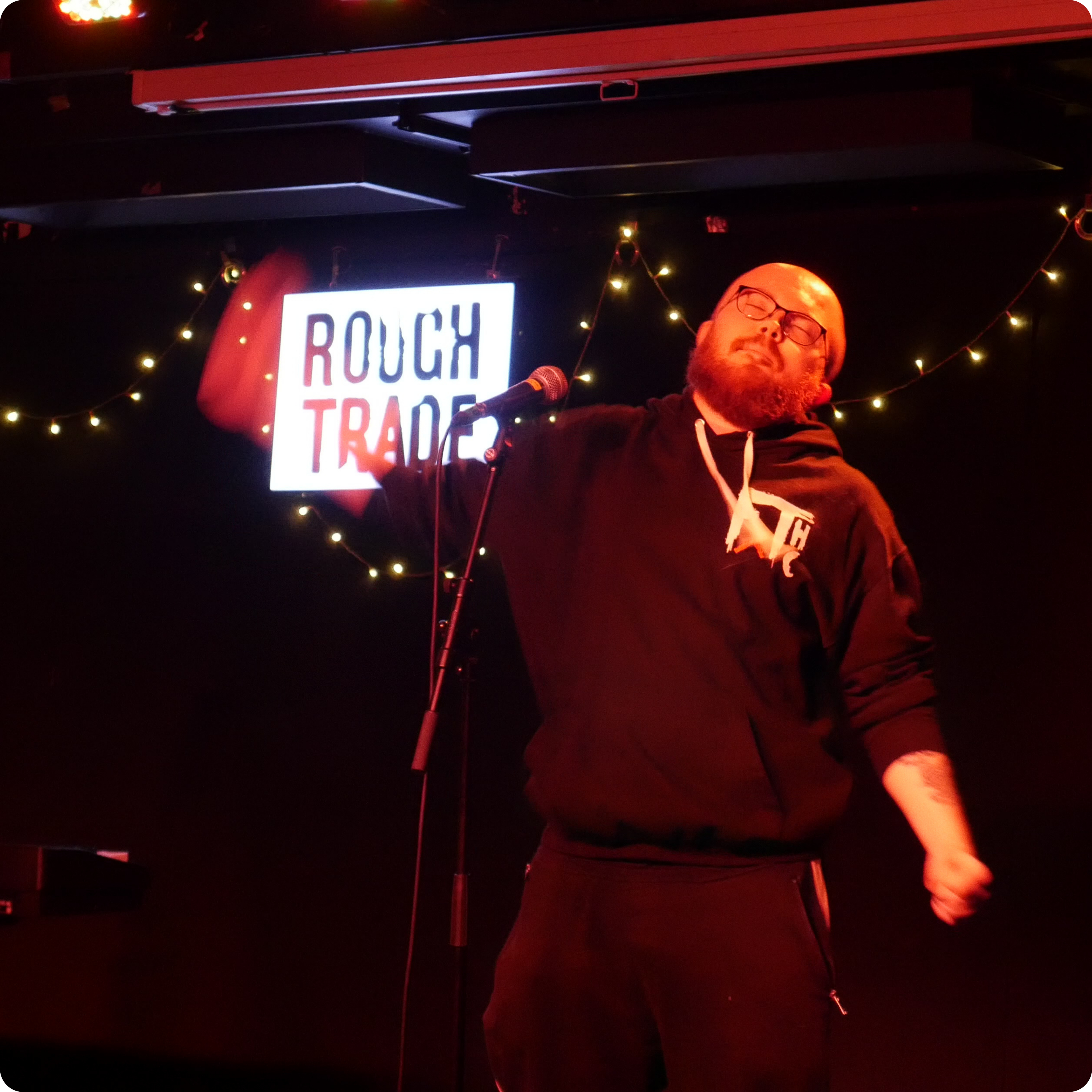 Tonic at Rough Trade: Poetry powerhouse, Cal Wensley, kicks off another night of creativity with their signature gusto