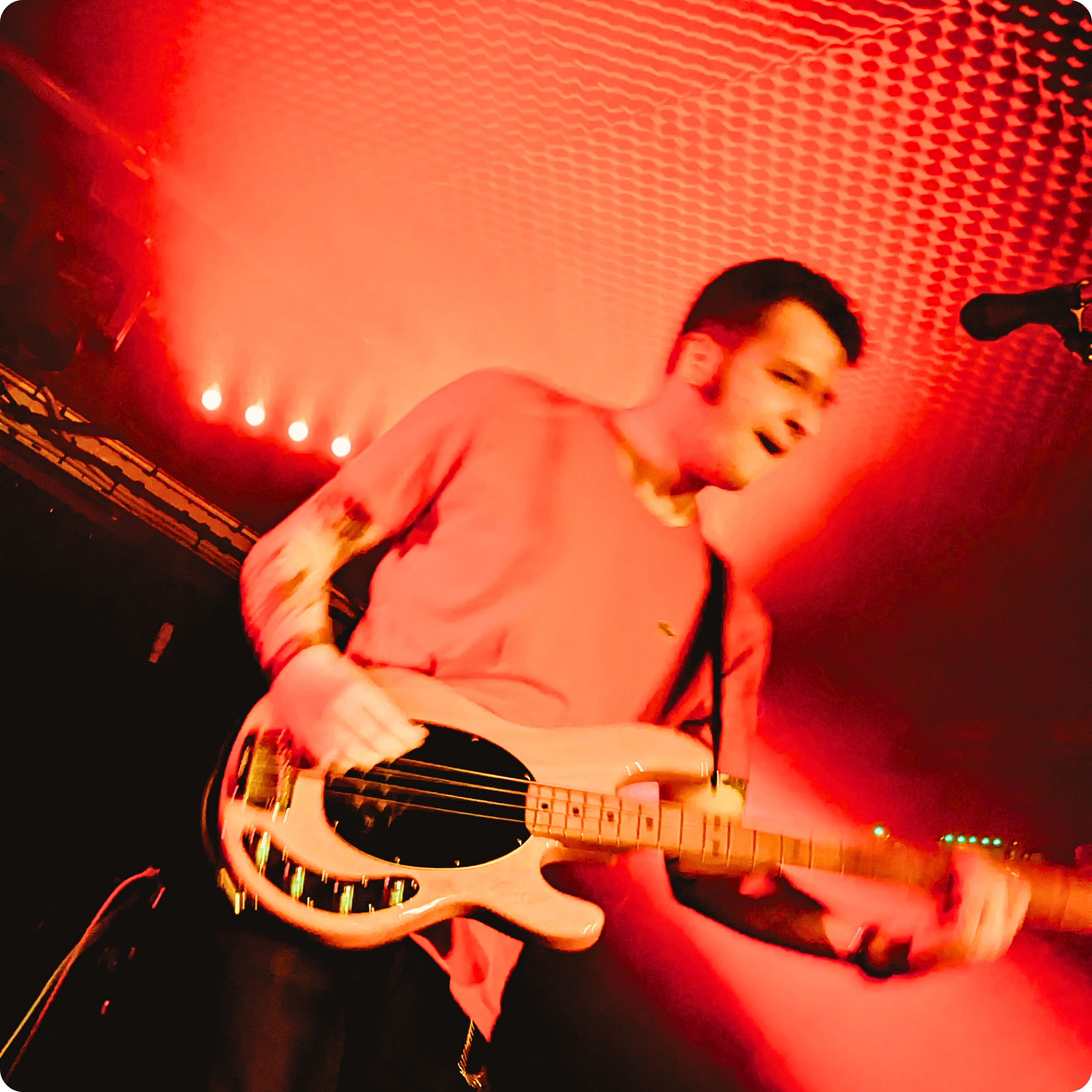 Noah Houghton throws his entire self into his bass lines - as ever - for Sean Edwards' EP launch at The Exchange, Bristol