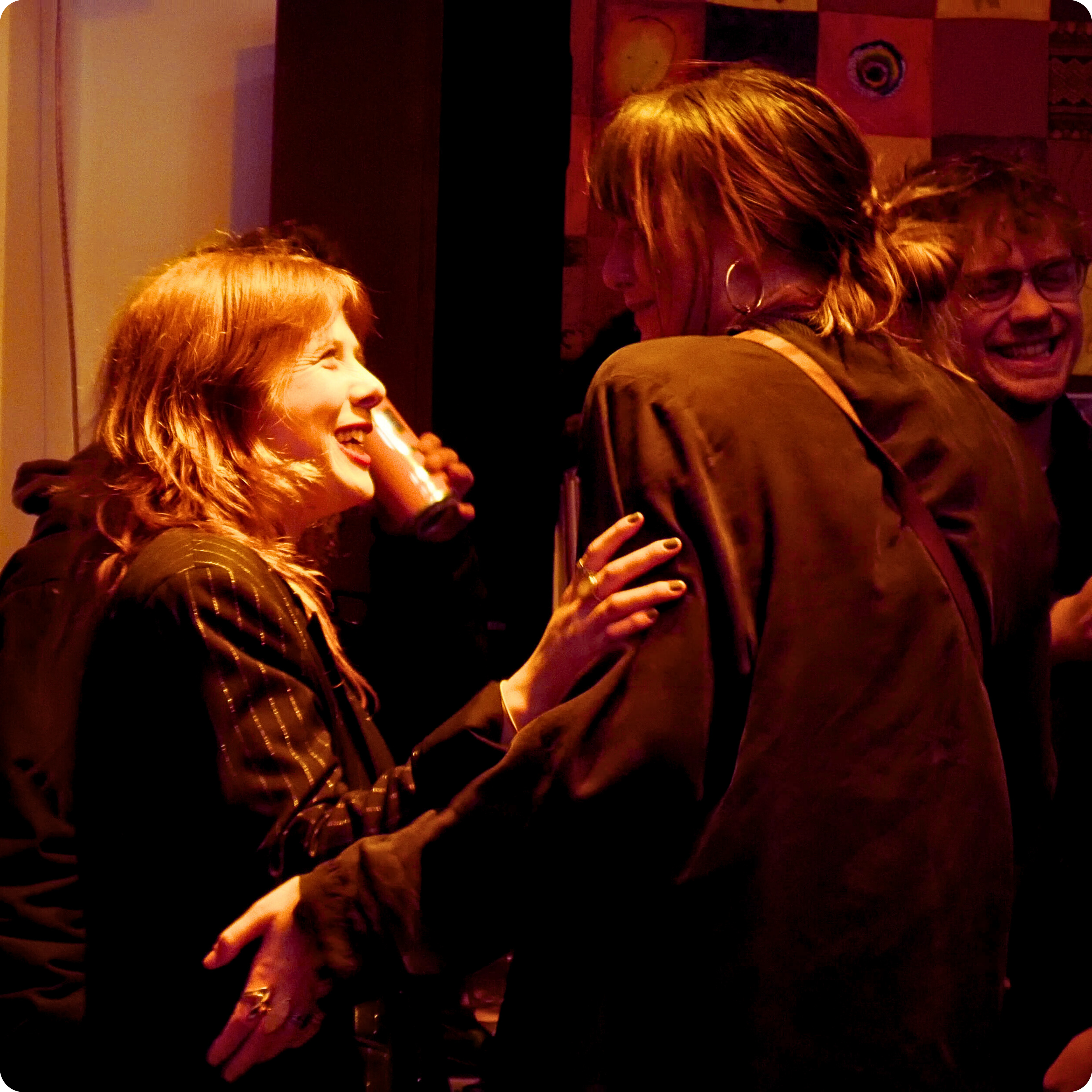 Maya Blackwell with audience members during the book launch interval