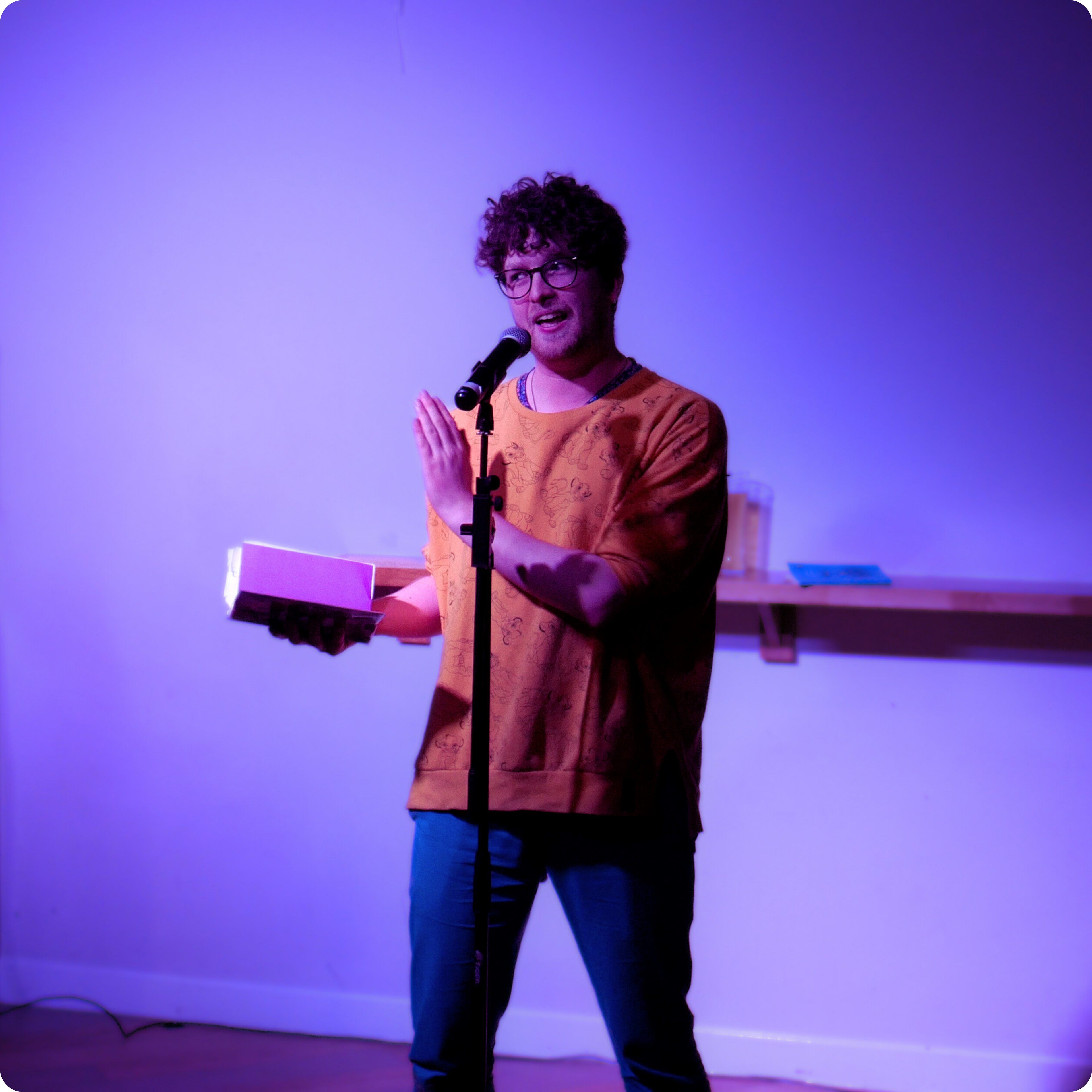 Scintillating page and performance poet, Tom Denbigh, spins gold with his poetic alchemy during Speak For Yourself: LGBT+ Poets at The Students' Union at UWE