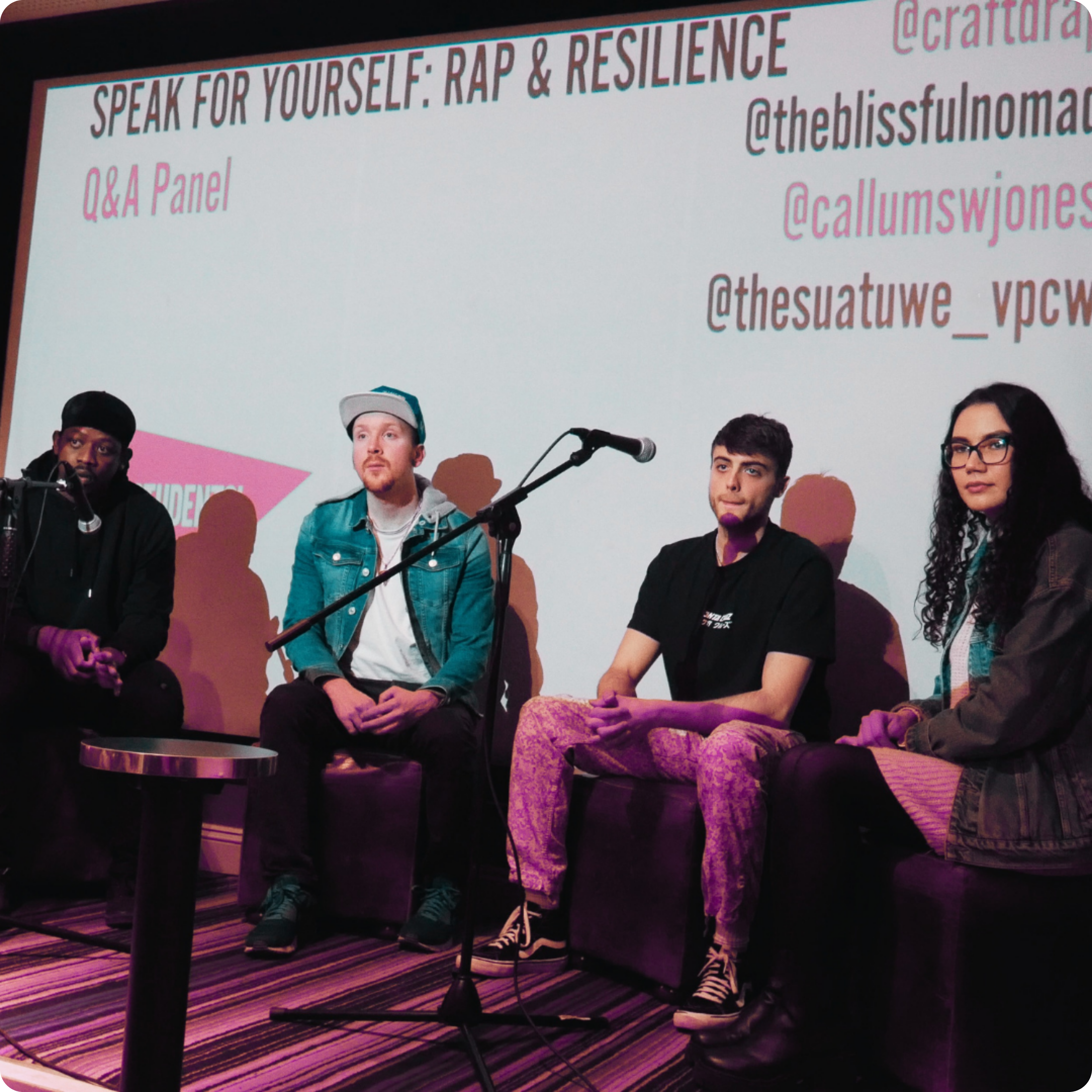 Panellists during Speak For Yourself: Rap & Resilience