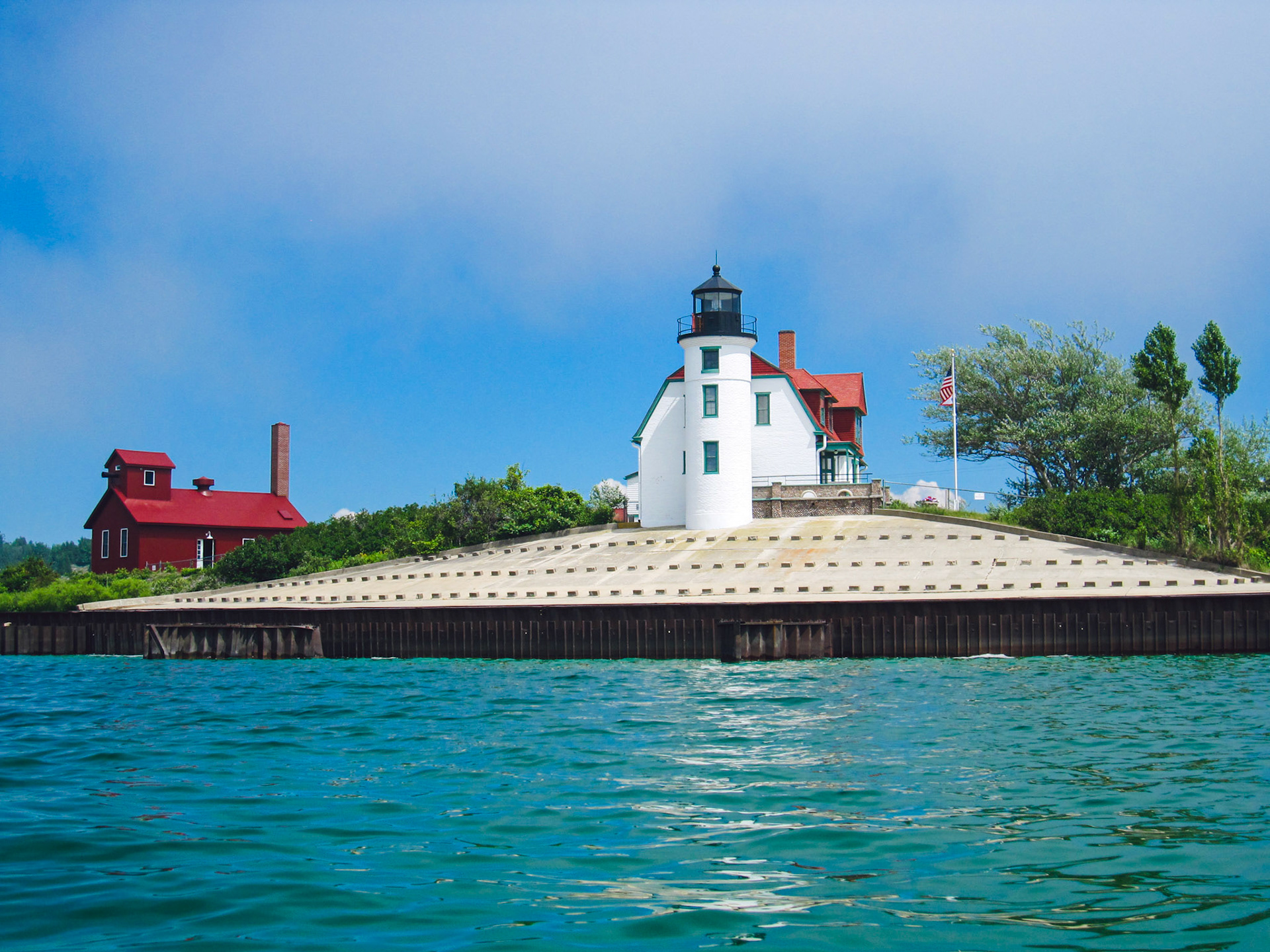 Point Betsie Lighthouse from the lake