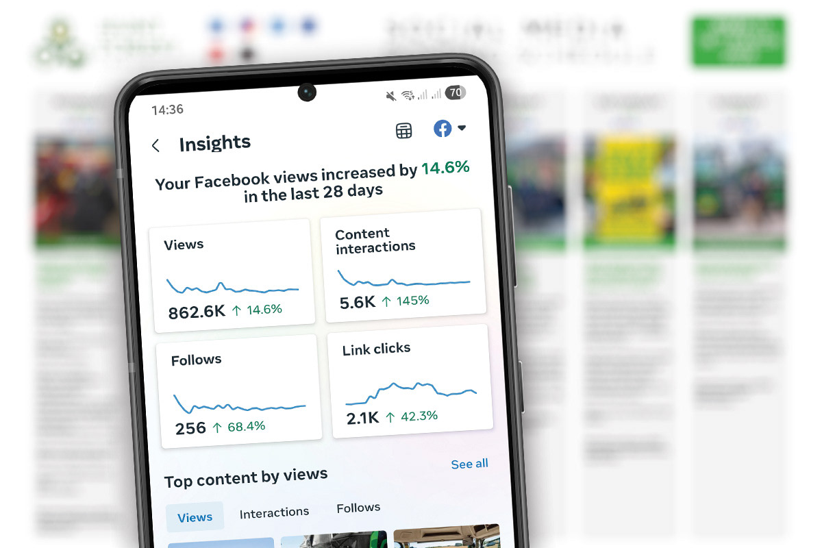 Social Media Management - Screen showing Facebook Insights