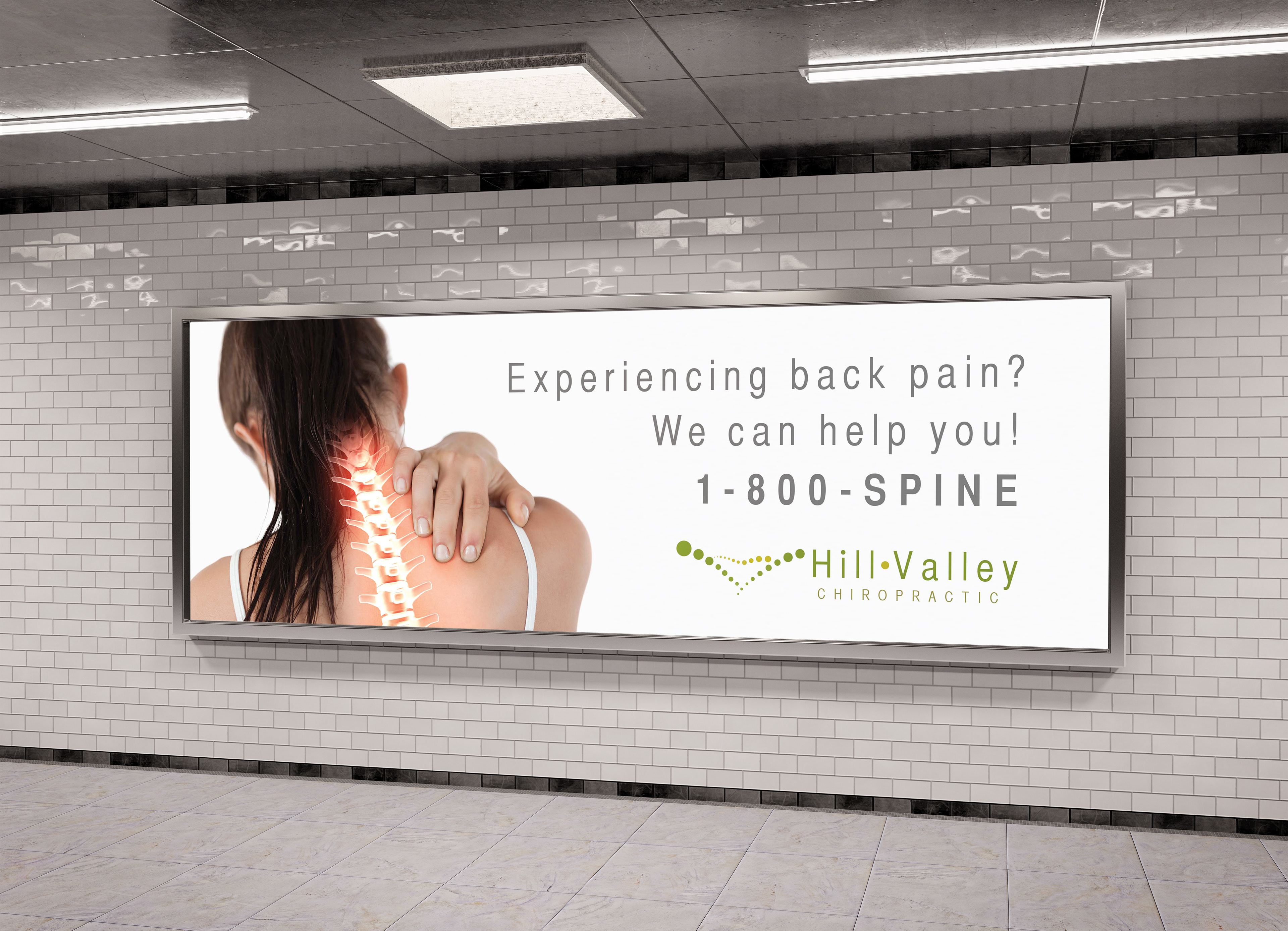 Hill Valley Chiropratic is an independent practice looking to expand in central Illinois. As apart of this effort, this project was designed to create and brand identity and create a promotional piece that would be used for a billboard and other media outlets including both print and digital. 