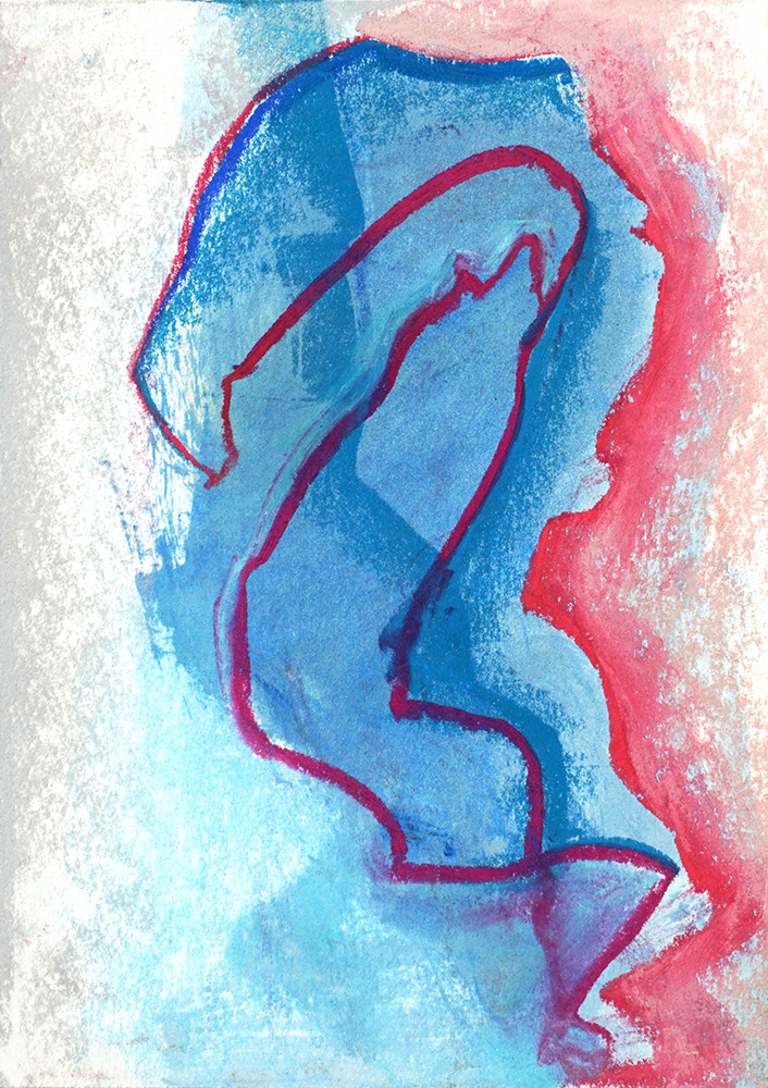 pink, white, and blue abstract art by ssStephG