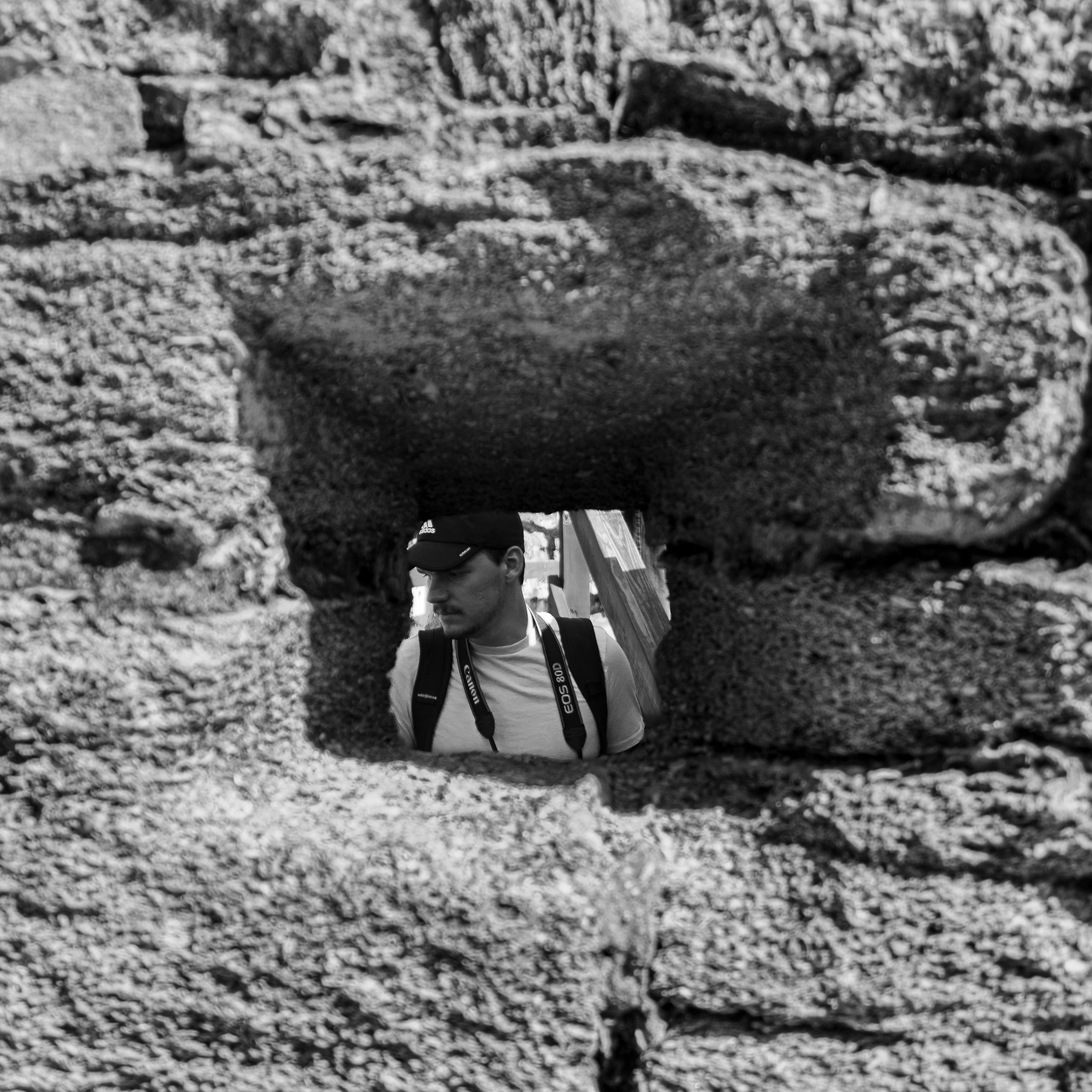 Fortress framing to a candid subject