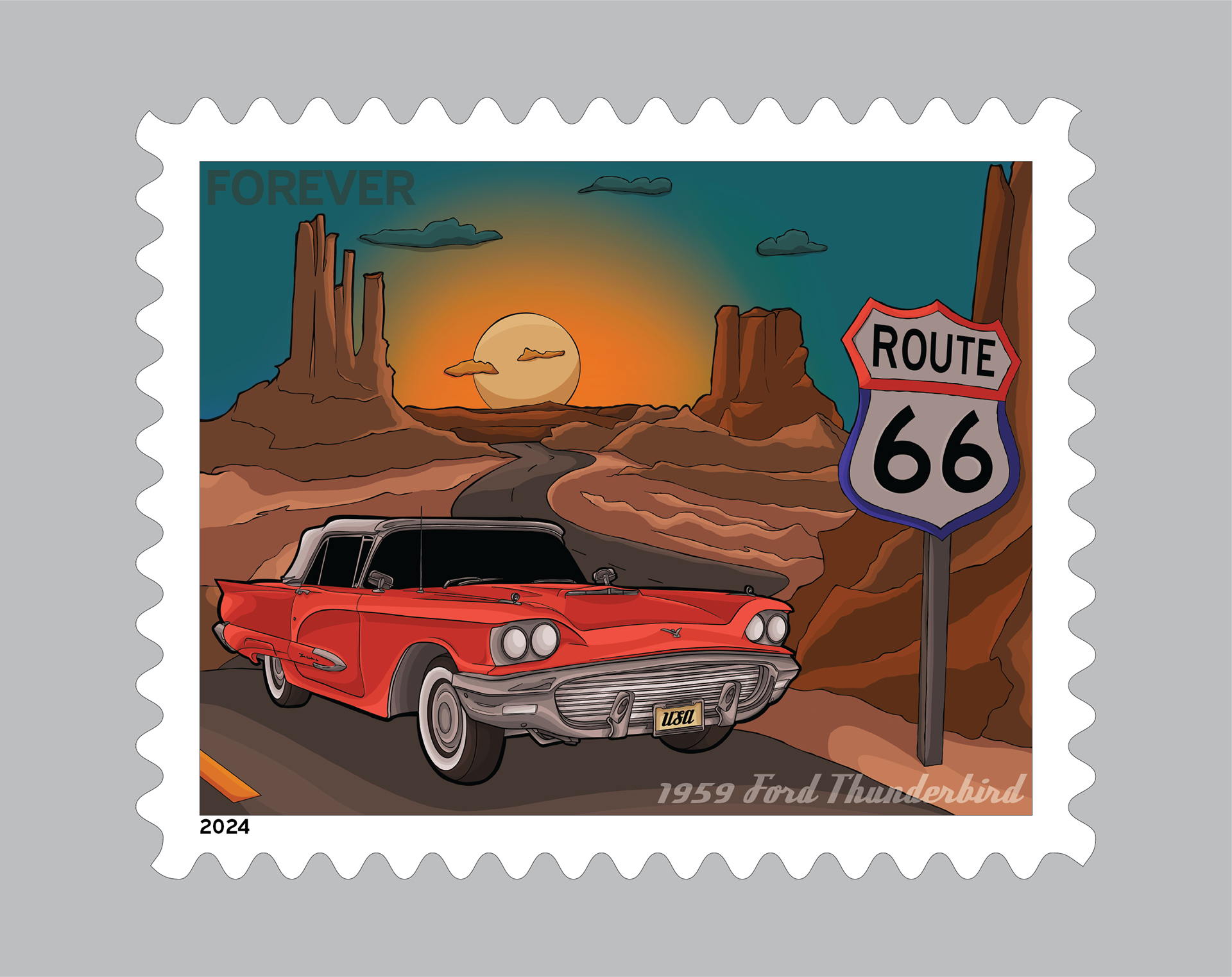 Final Single Stamp - 1959 Ford Thunderbird