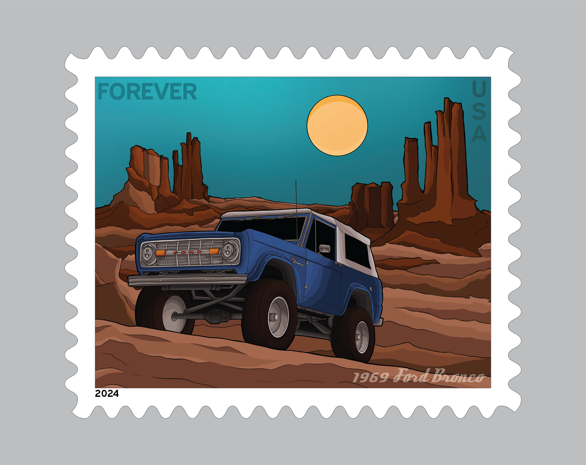 Final Single Stamp - 1969 Ford Bronco