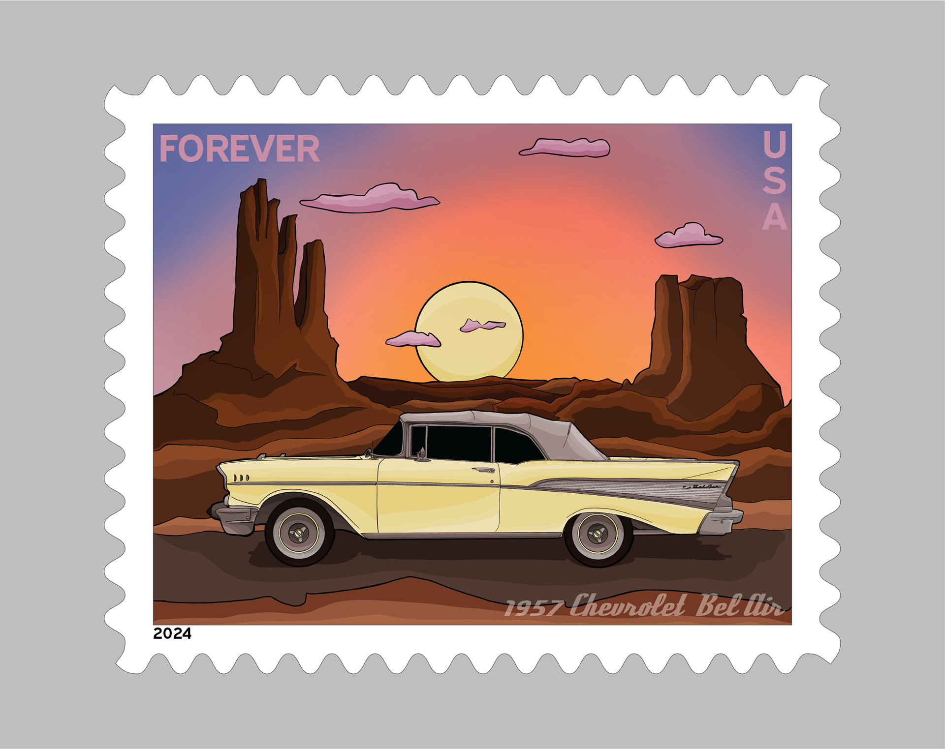 Final Single Stamp - 1957 Chevrolet Bel Air