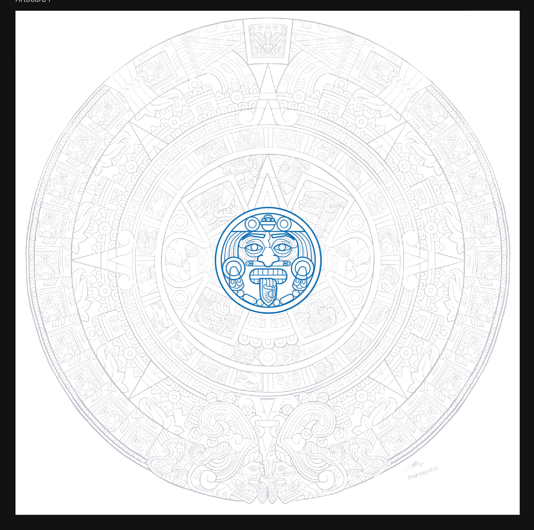 DTM creativegenius - "Sun Stone" The Aztec Calendar by DTM