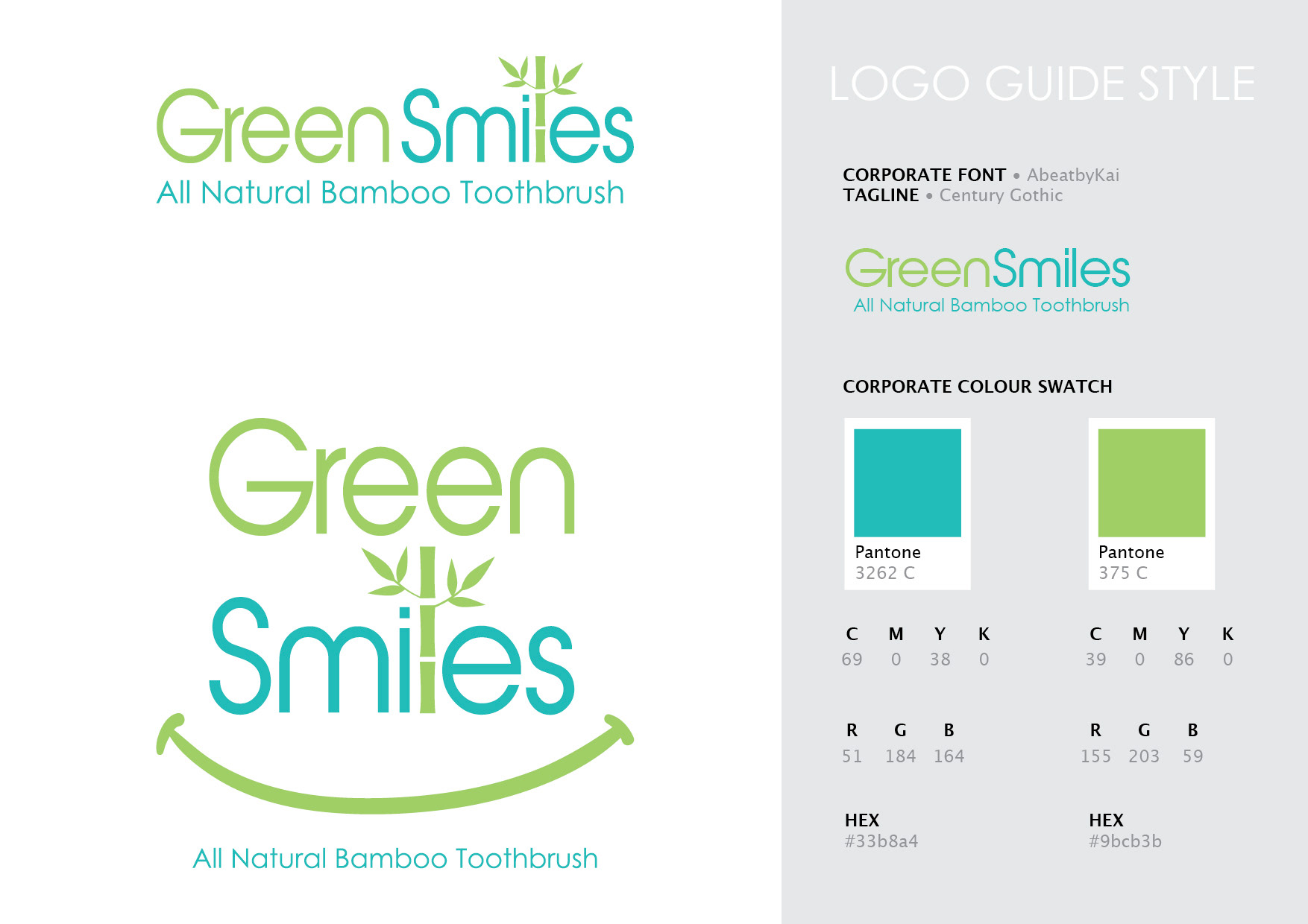 Green Smiles - Logo for Bamboo Toothbrush - USA