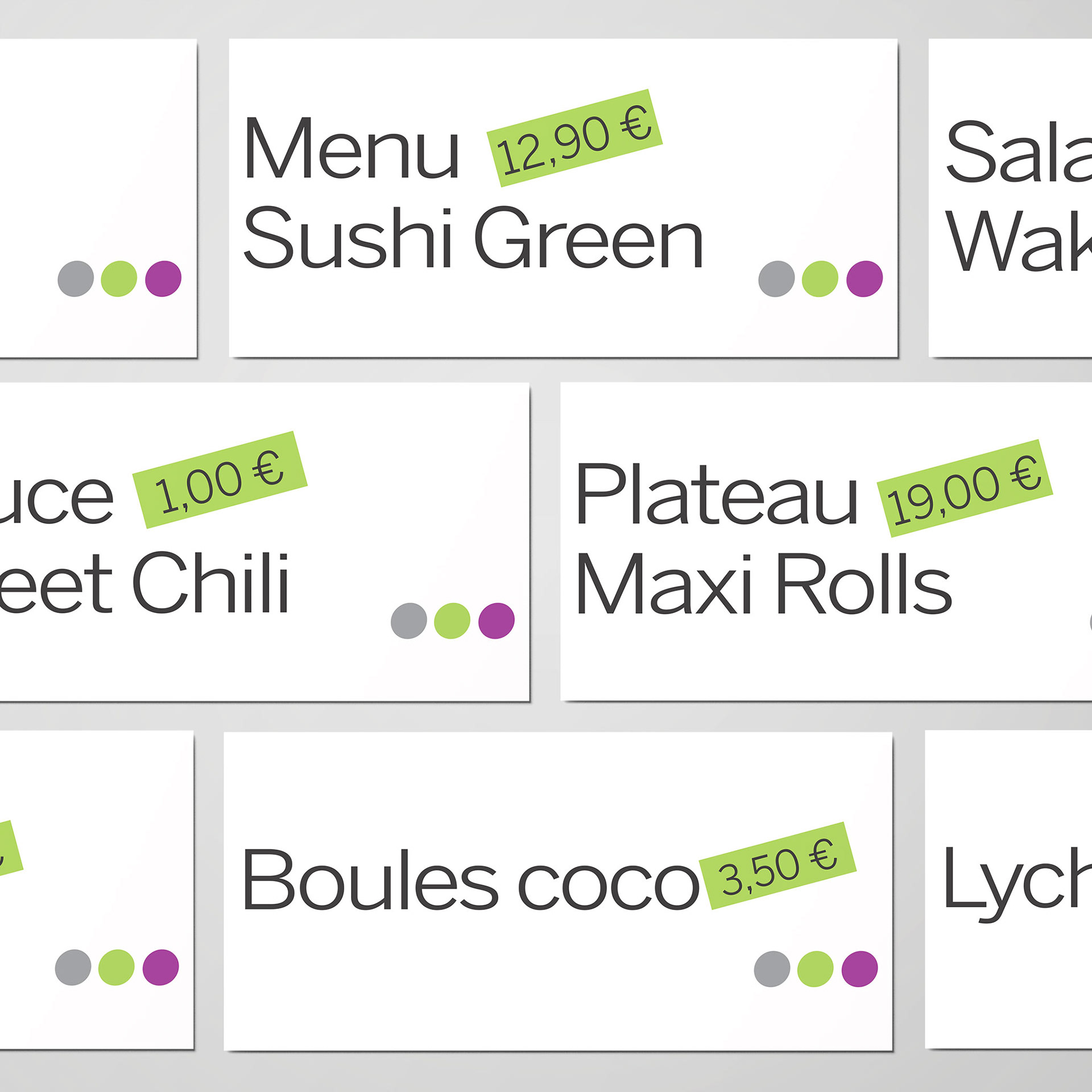 Products Labels for Restaurant - France