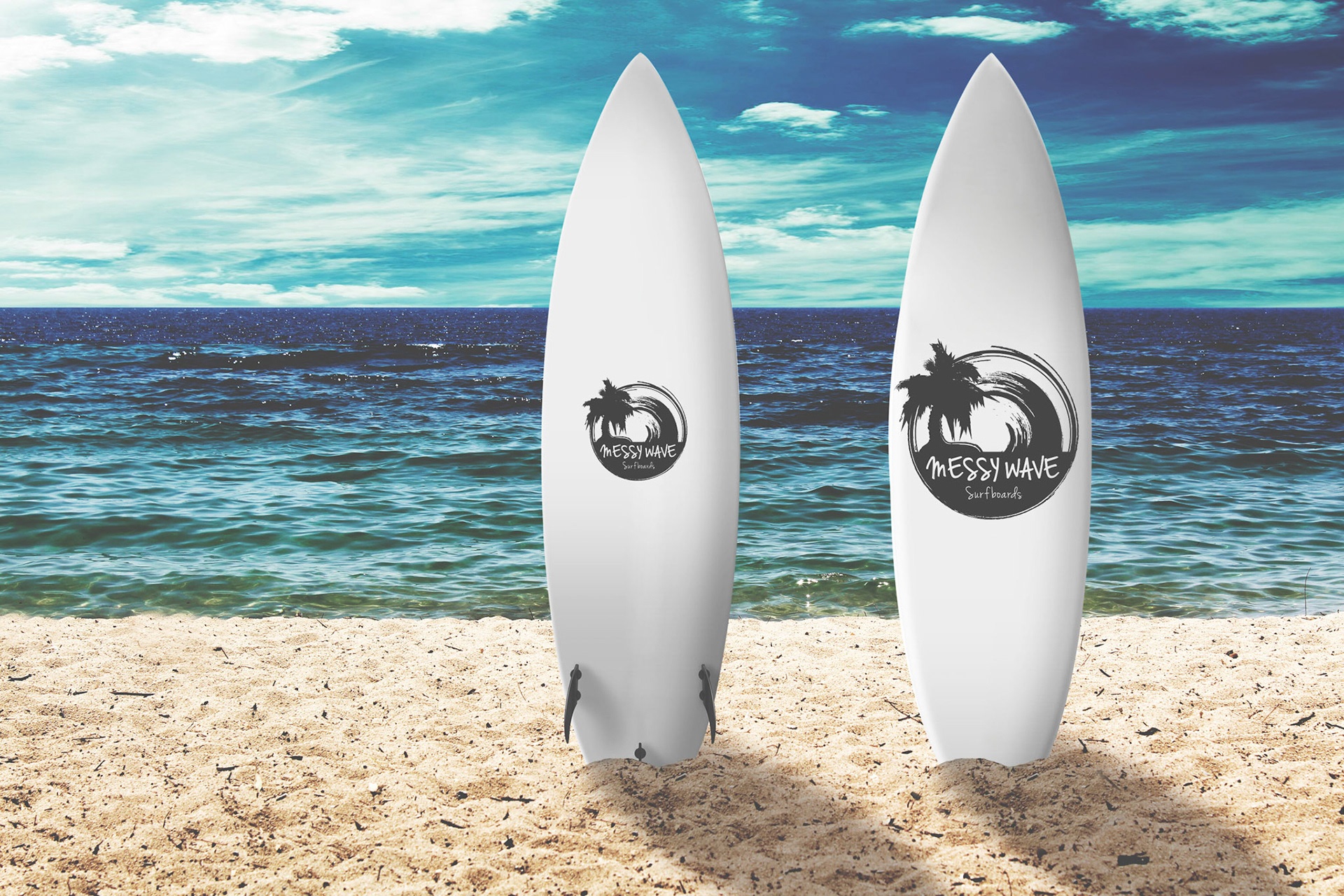 Messy Wave Logo for Surfboard - Greece