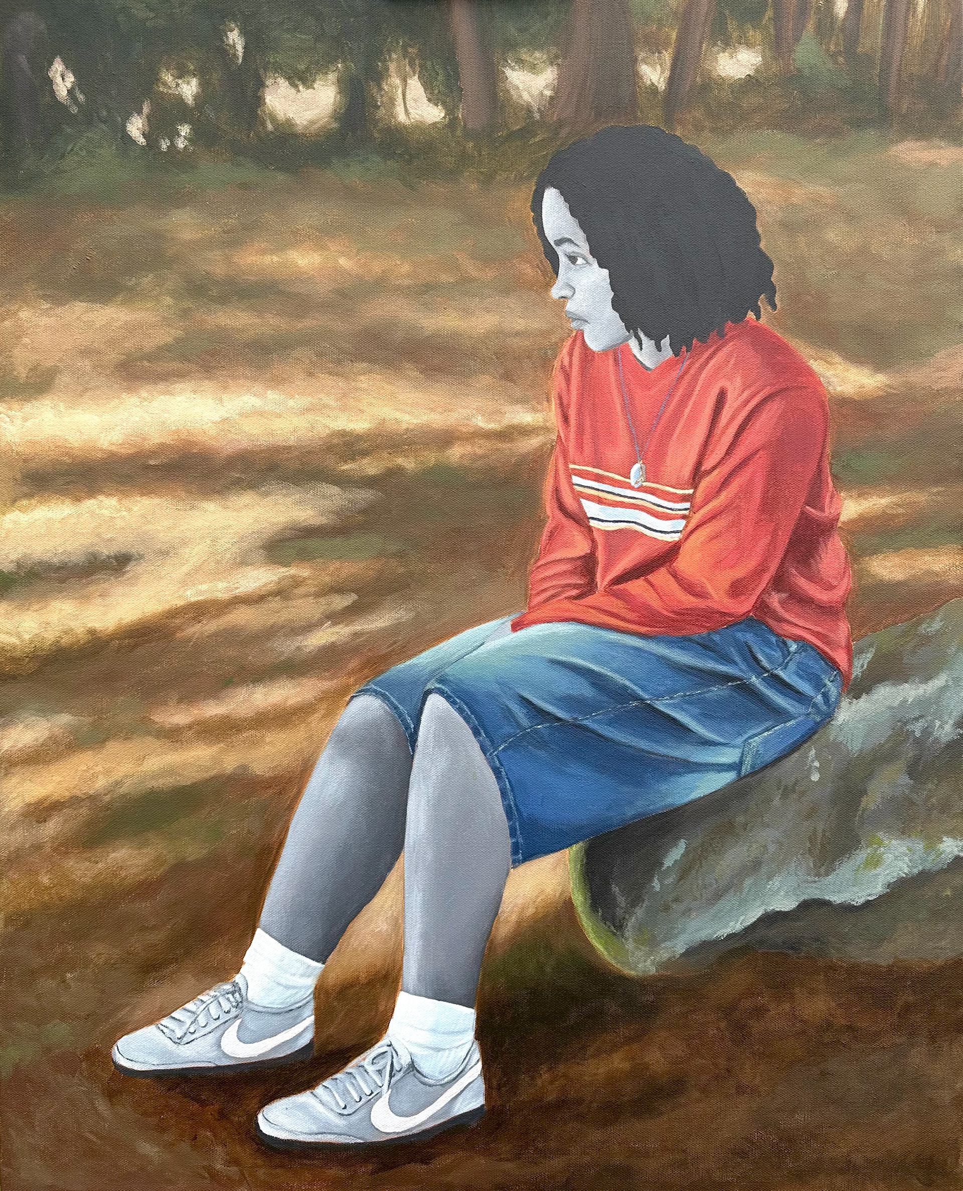 Untitled Unfinished Painting of a Girl, 2026, 24x30 inches, Acrylic on Canvas